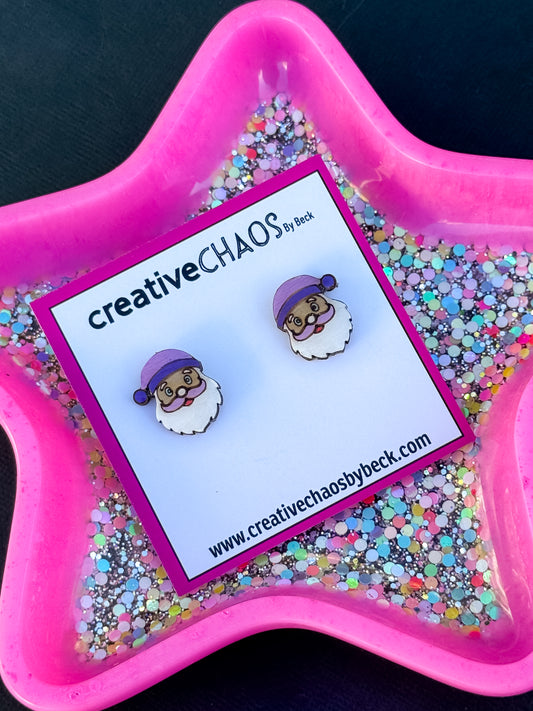 Hand-Painted Santa Stud Earrings (40)