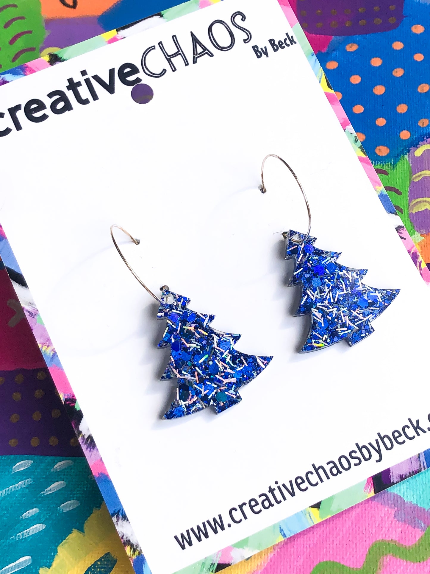 Christmas Tree Mixed Glitter Hoop