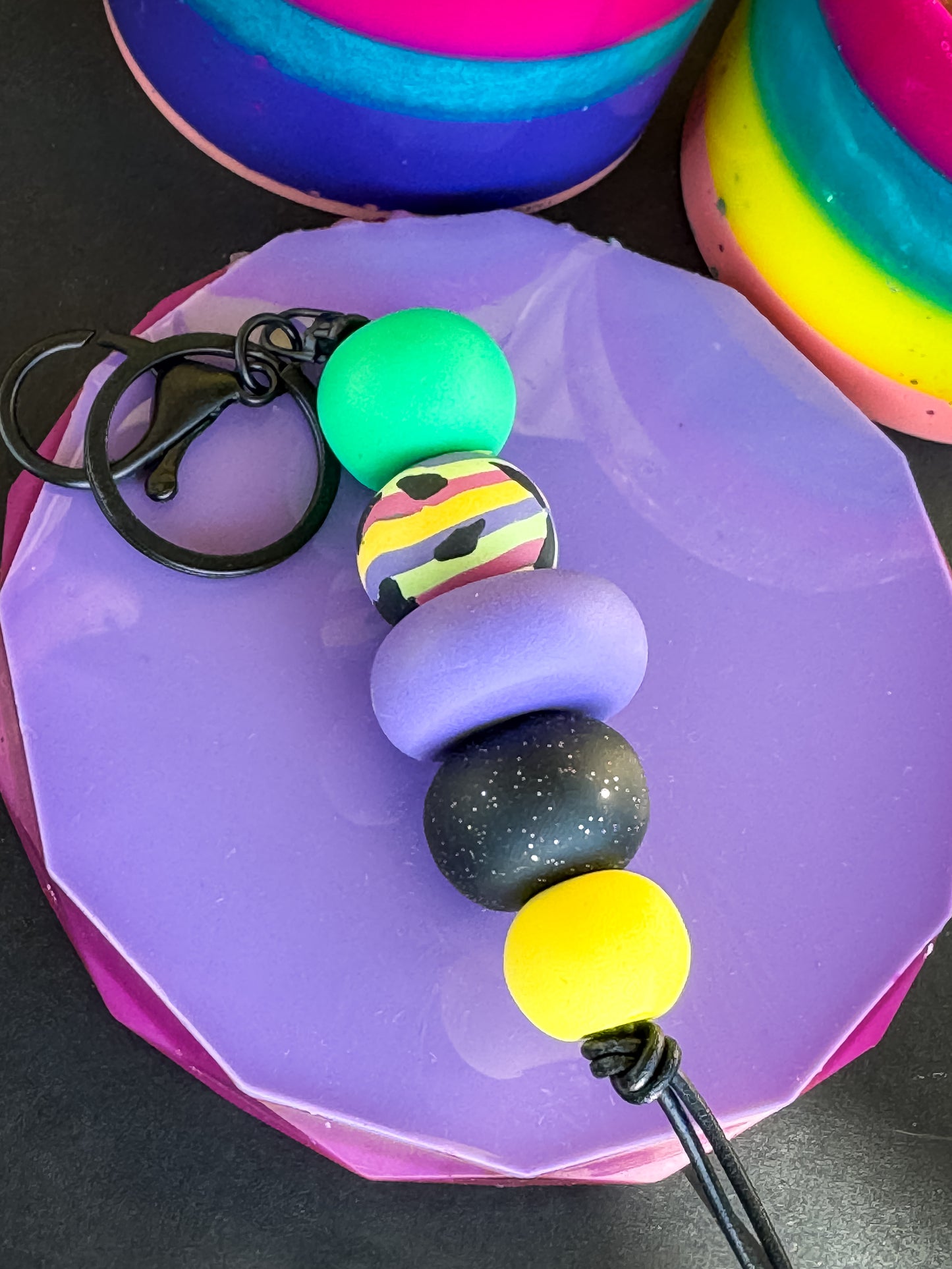 Chaos Polymer Clay Key/Bag Chain