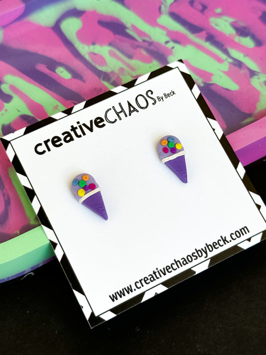Icecream Clay Studs Earrings (1)