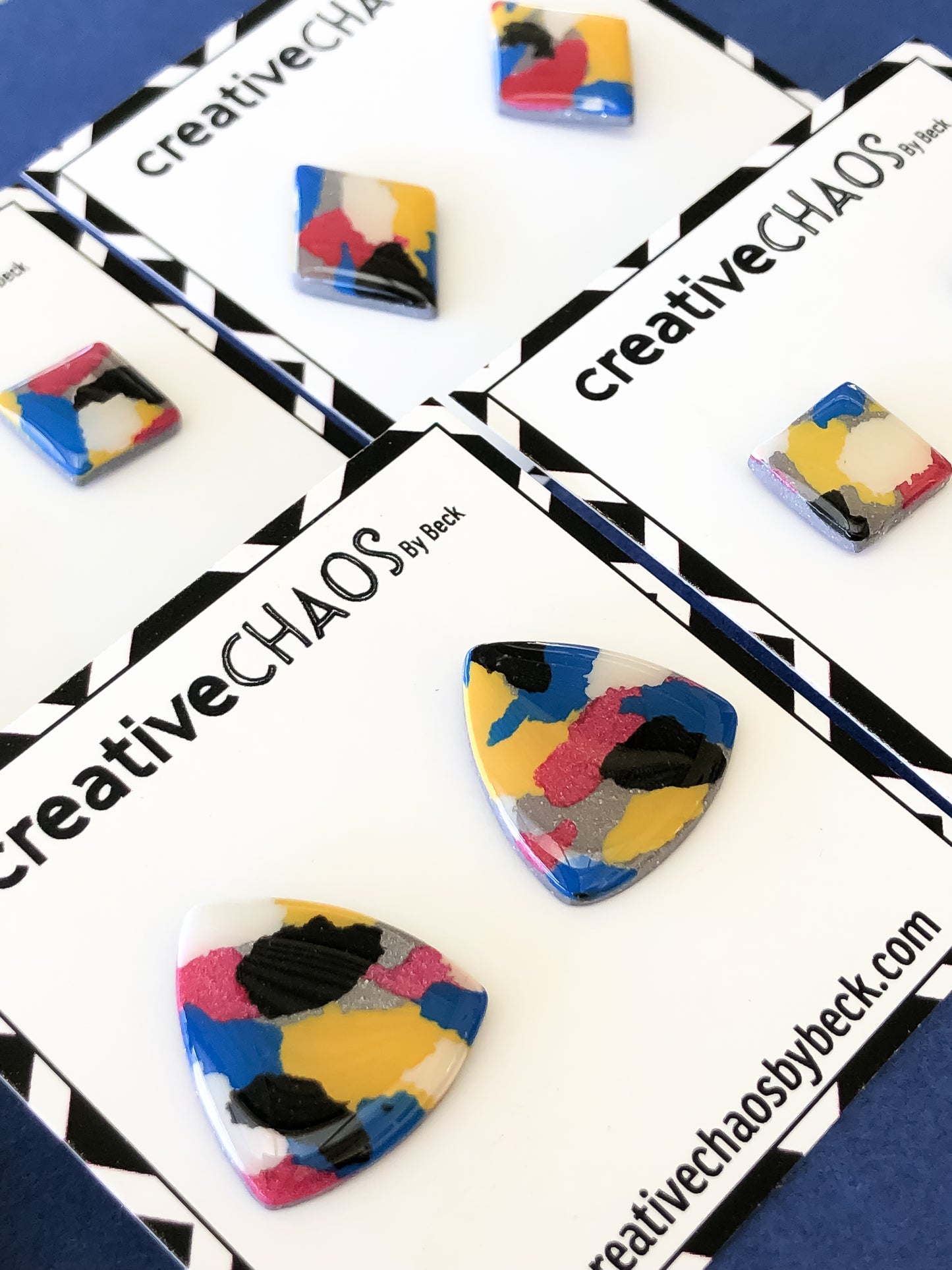 Gloss Square Clay Stud Earrings (37)