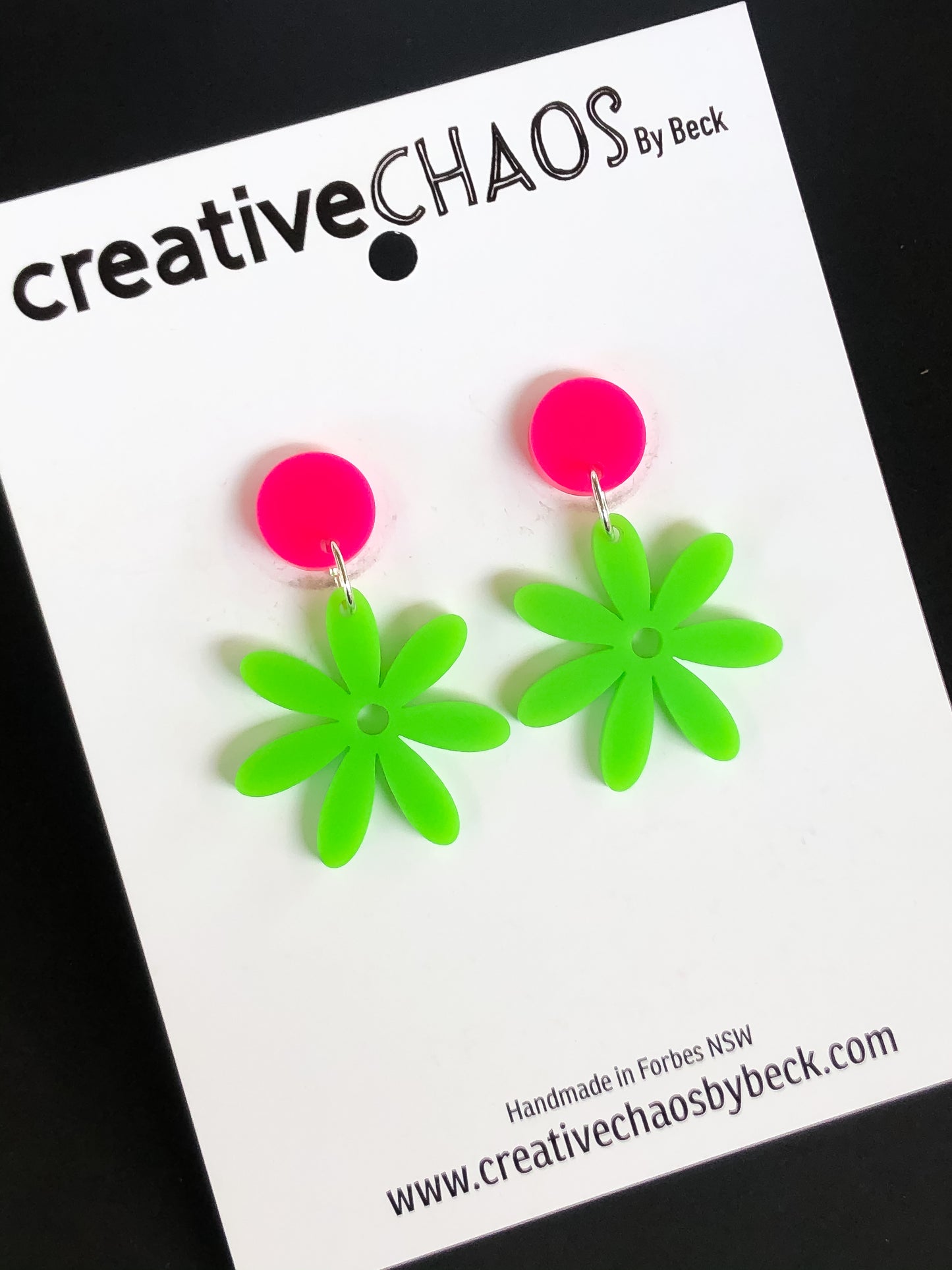 Chaos Green Acrylic Flower Dangle