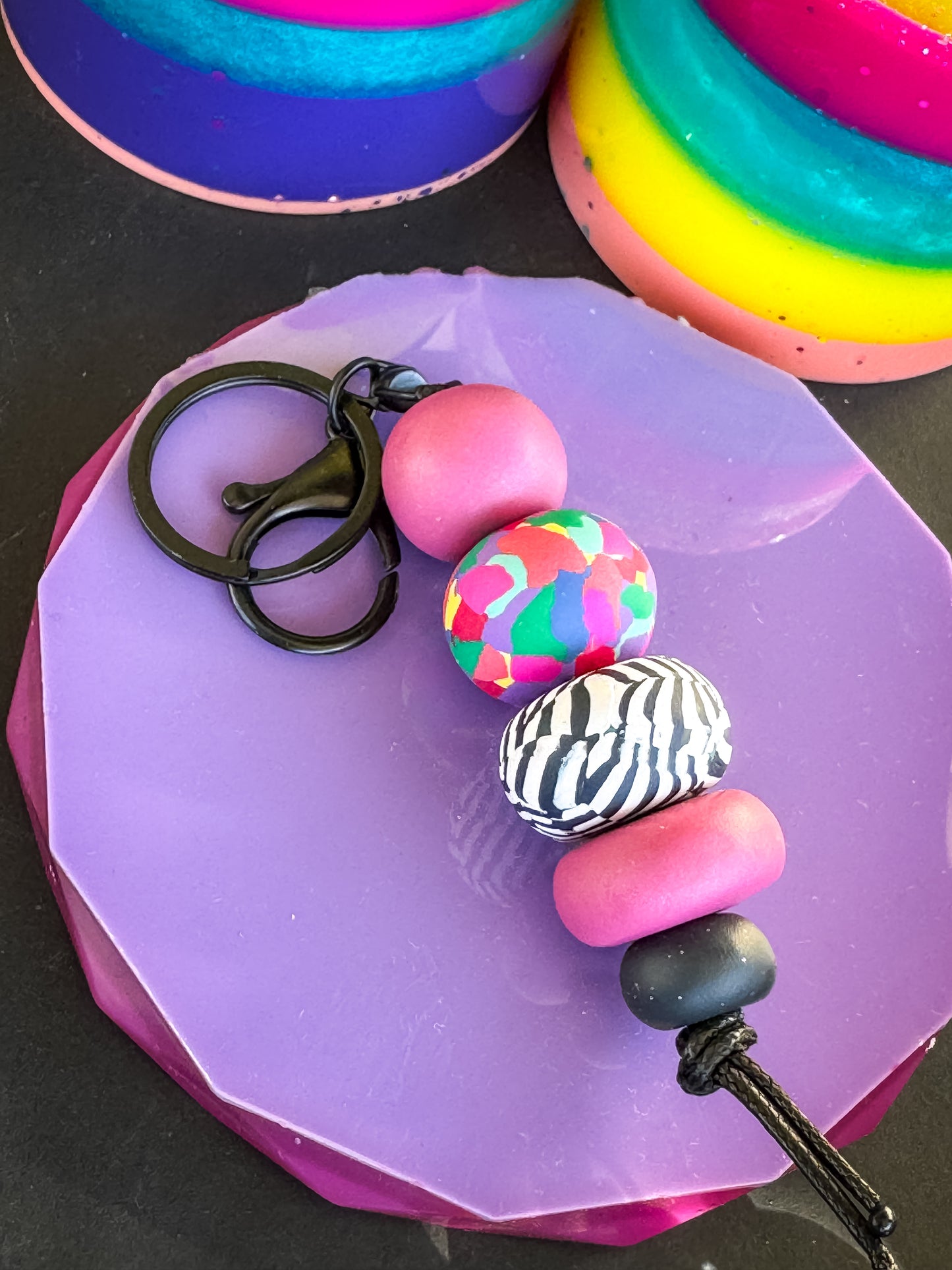 Chaos Polymer Clay Key/Bag Chain