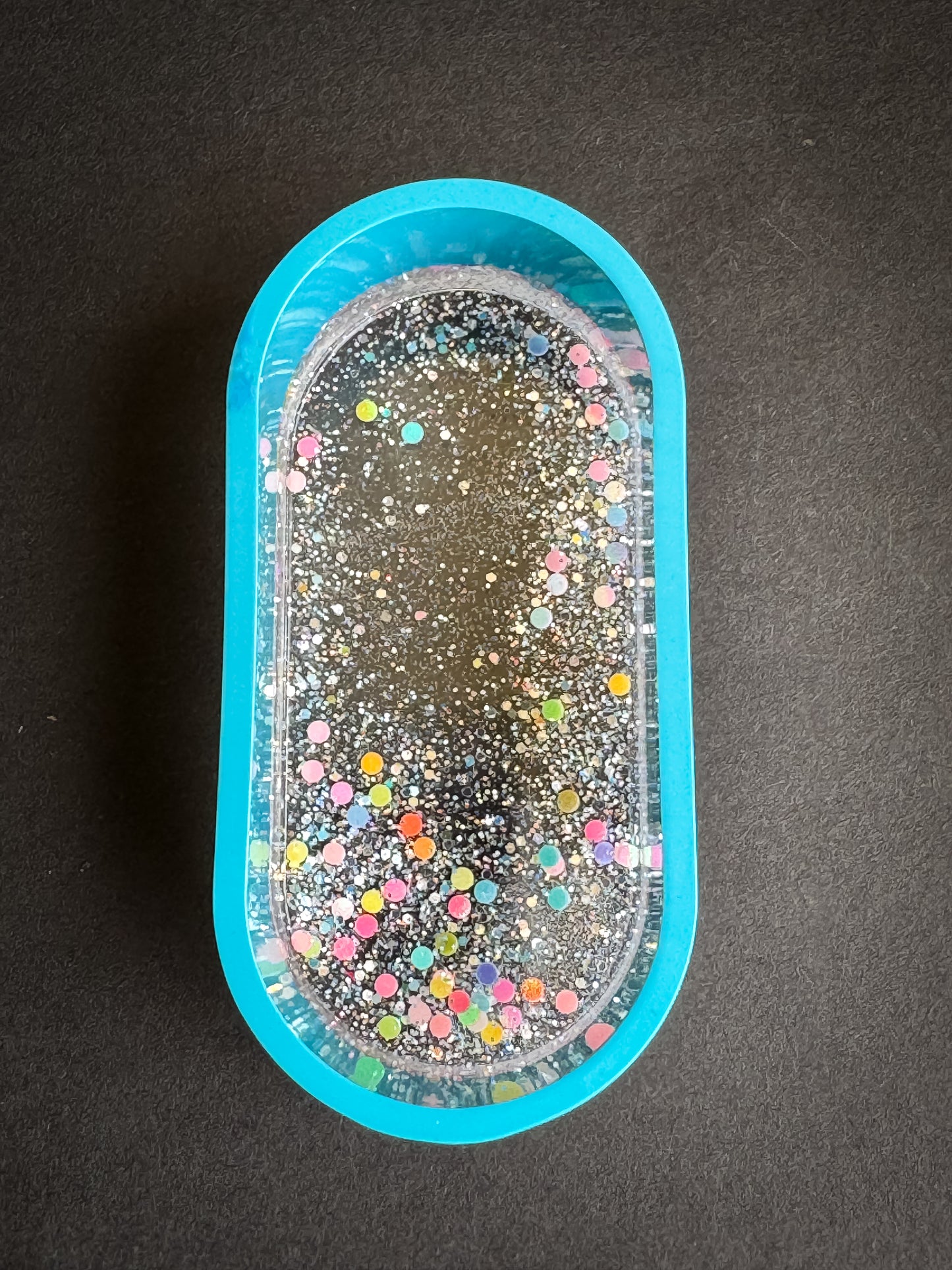 Mini Resin Trinket Dish: Colourful Glitter Delight ✨