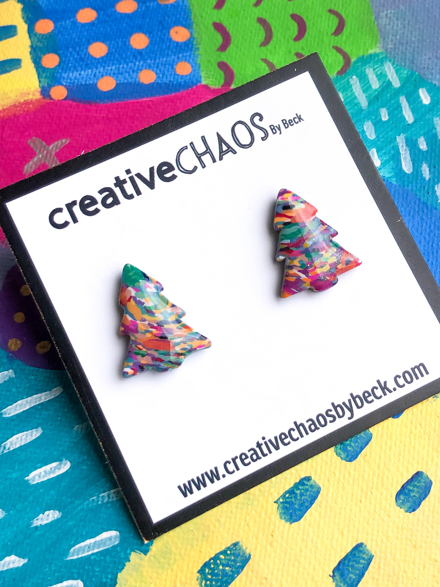Christmas Resin Tree Stud