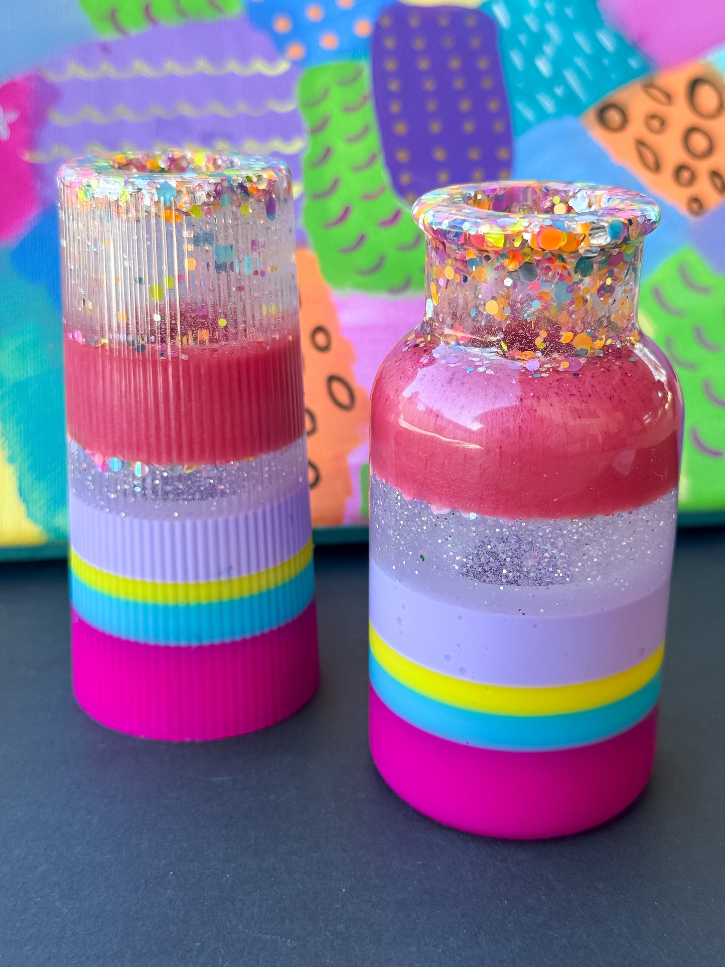 Colourful Resin Mini Vases: Glitter and Glamour 🌈✨