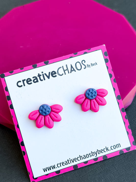 Polymer Clay Flower Stud Earrings