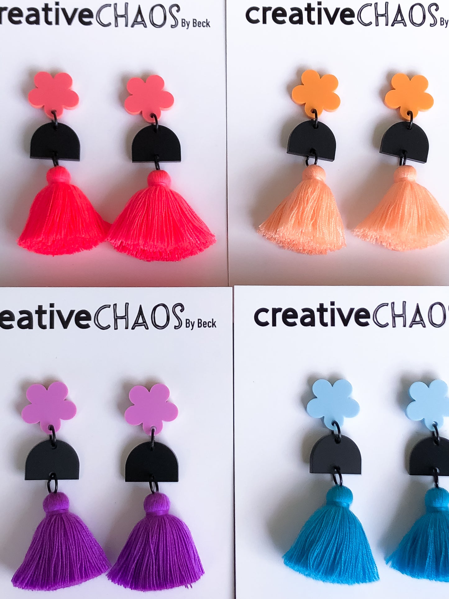 Tassel + Acrylic Statement Dangle