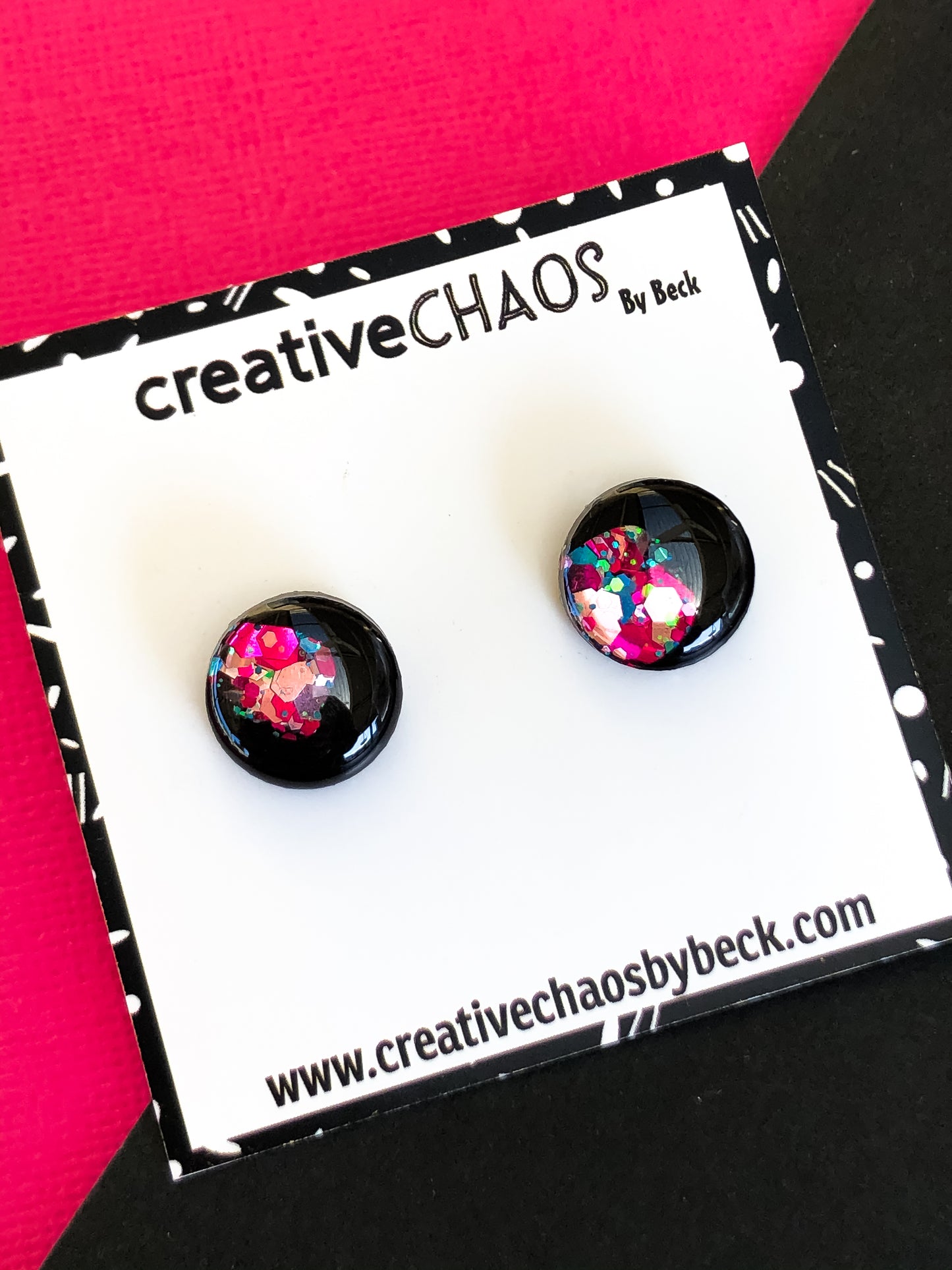 Multicoloured Glitter Midi Stud