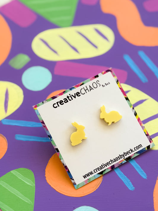 Acrylic Easter Bunny Studs (5)