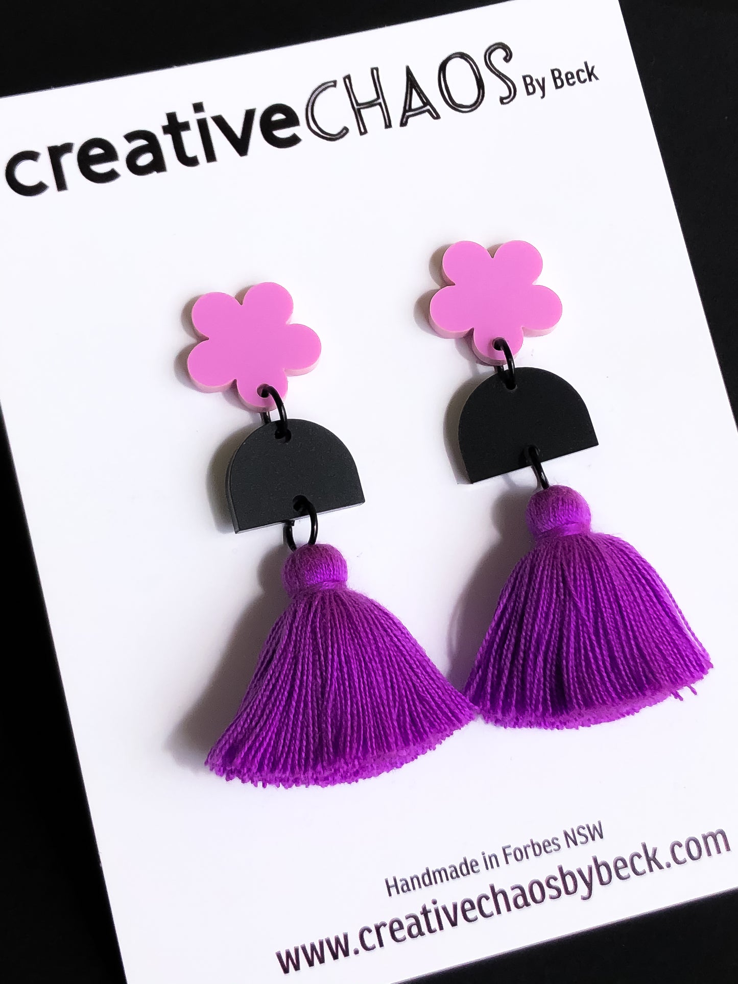 Tassel + Acrylic Statement Dangle