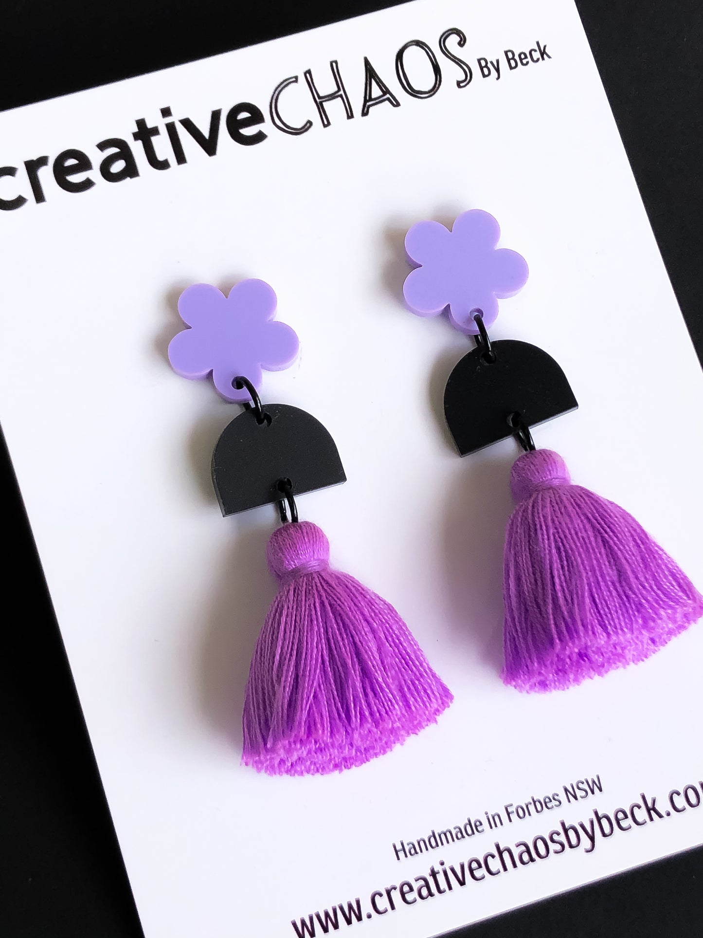 Tassel + Acrylic Statement Dangle