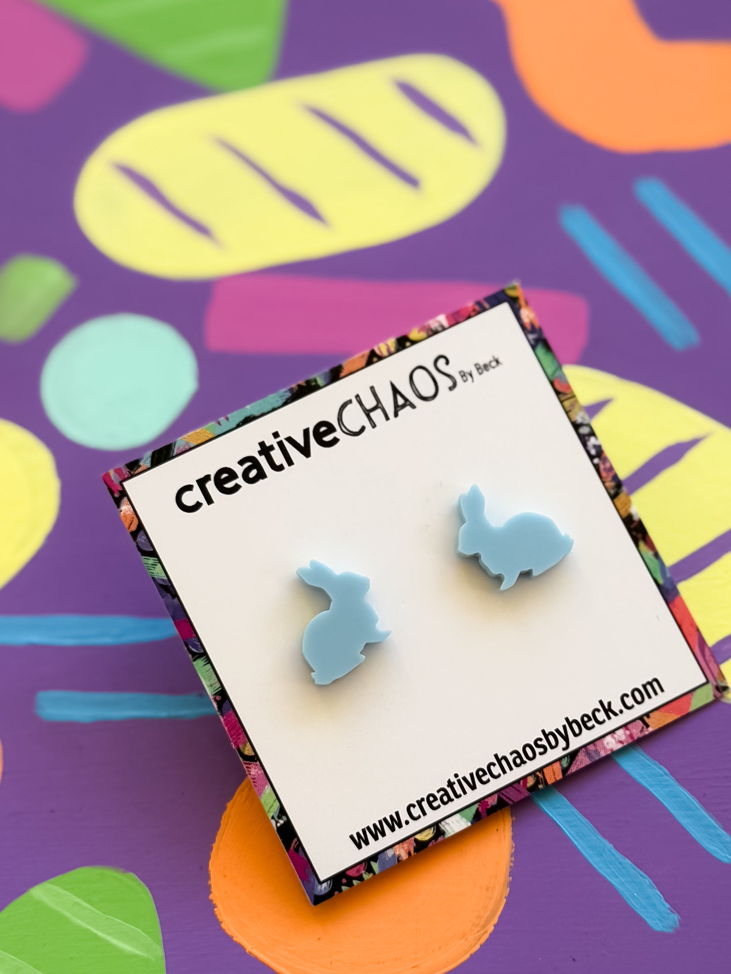 Acrylic Easter Bunny Studs (10)