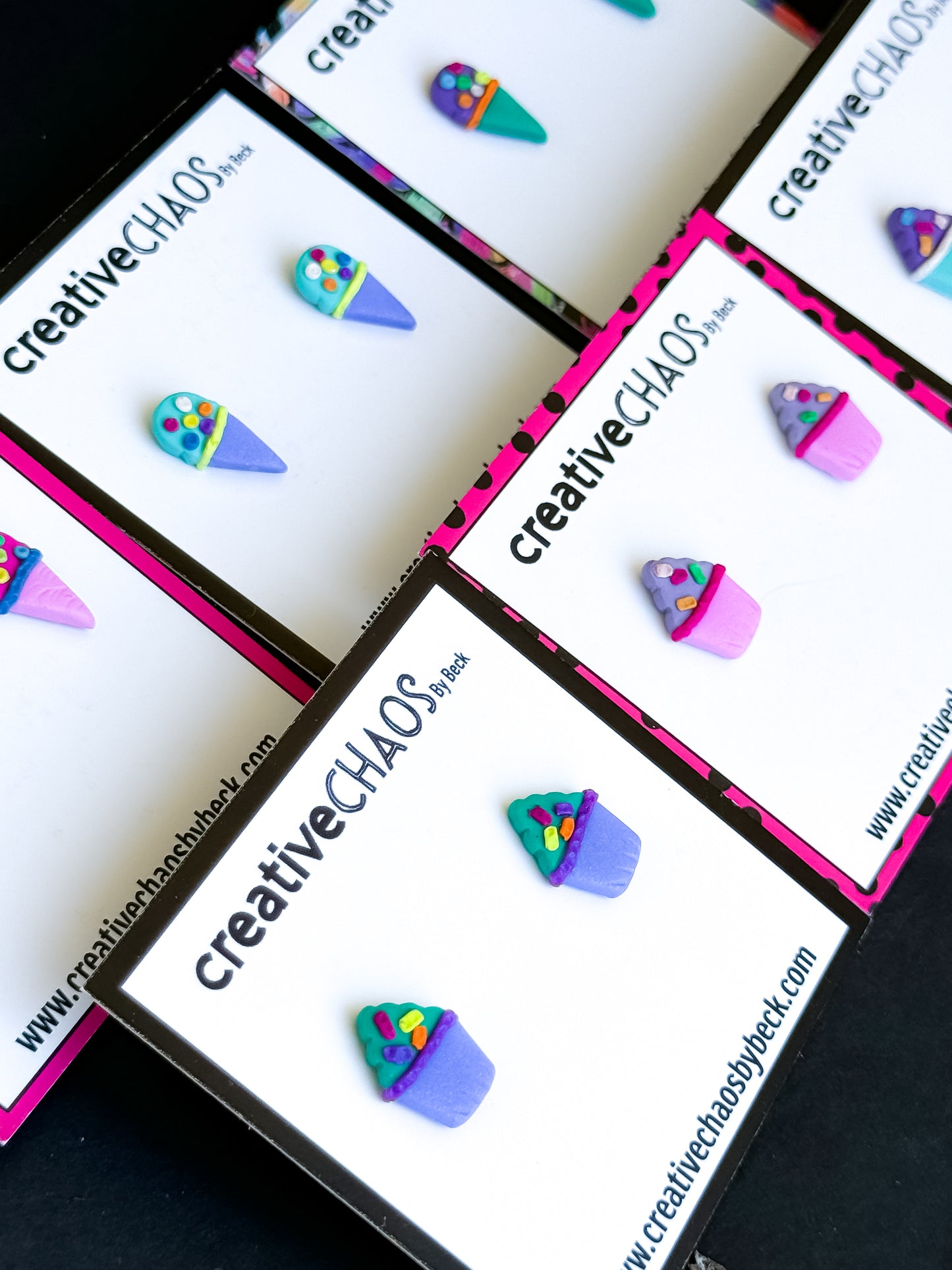 Icecream Clay Studs Earrings (1)