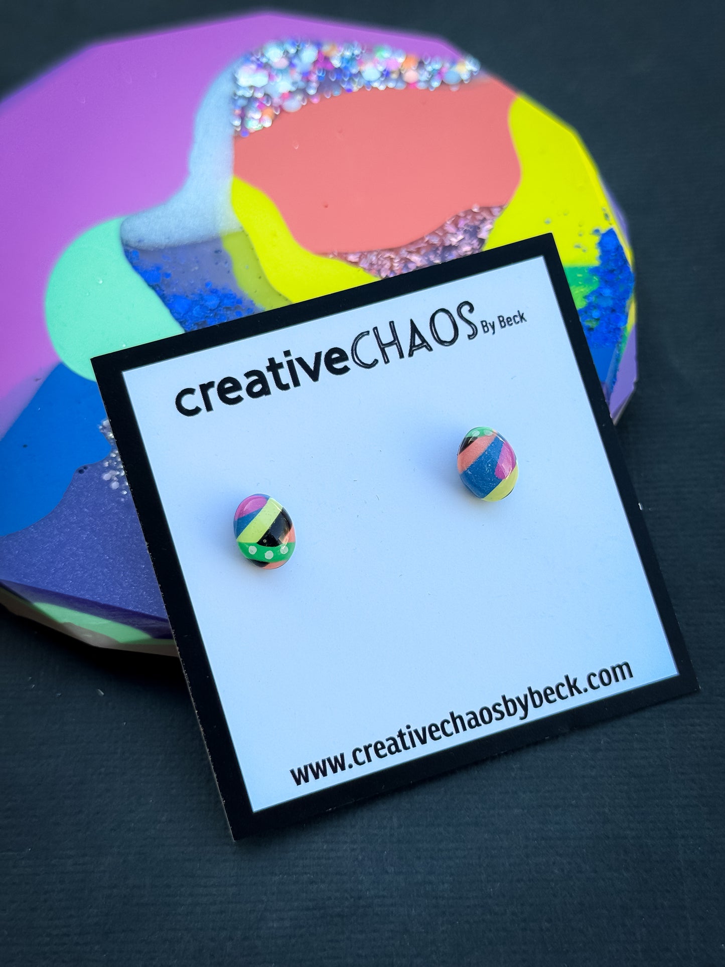 Polymer Clay Mini Gloss Stud Earrings (5)