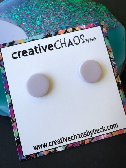 Pastel Purple Midi Clay Stud Earrings (81)