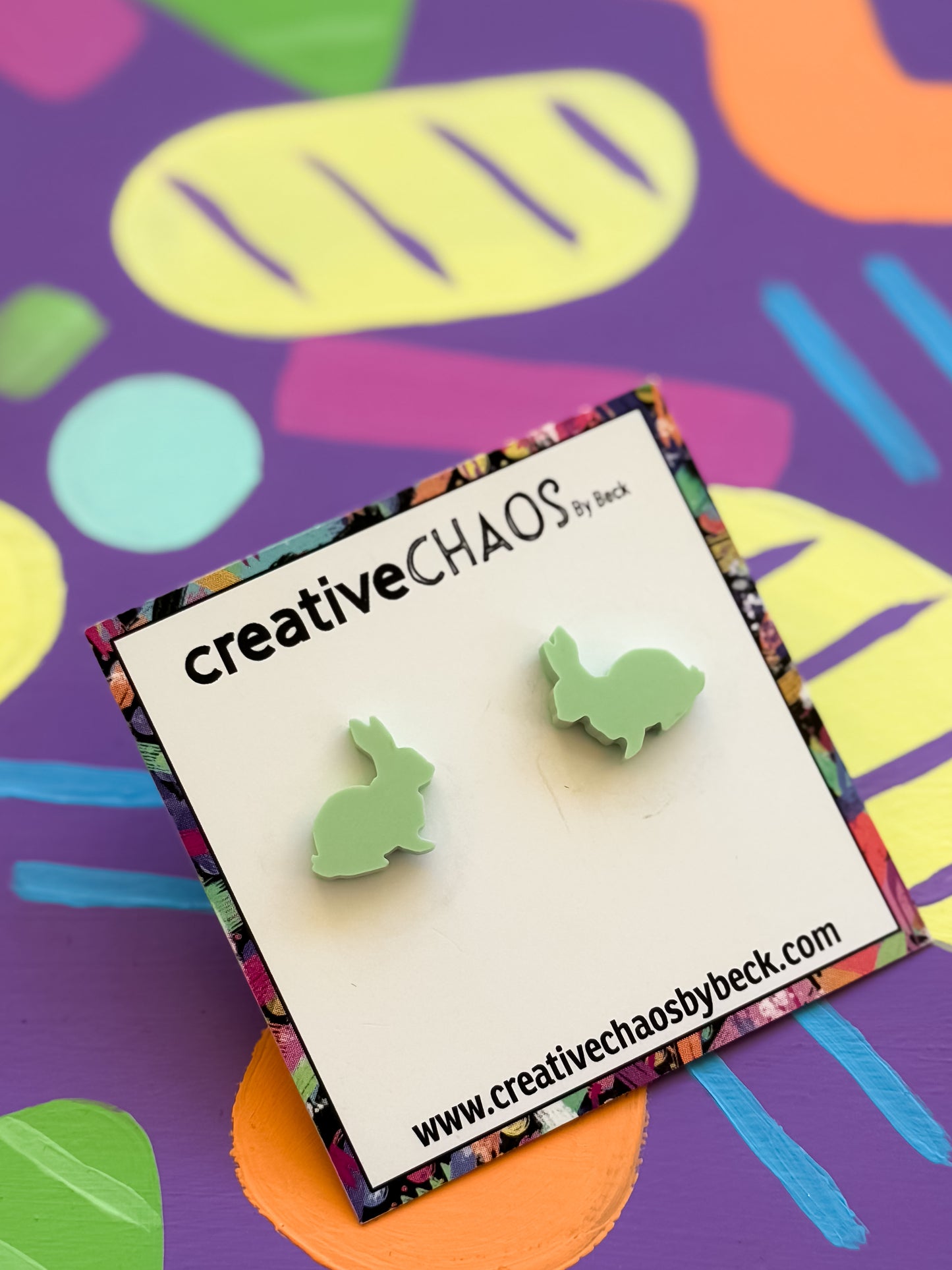 Acrylic Easter Bunny Studs (11)