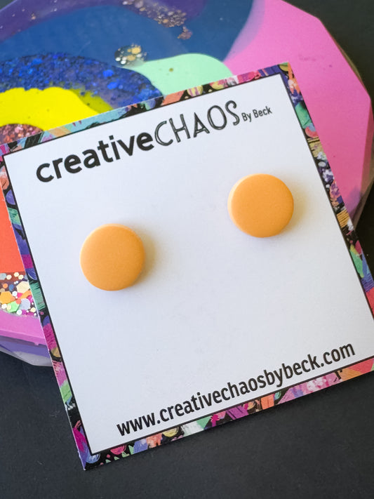 Light Orange Midi Clay Stud Earrings (83)