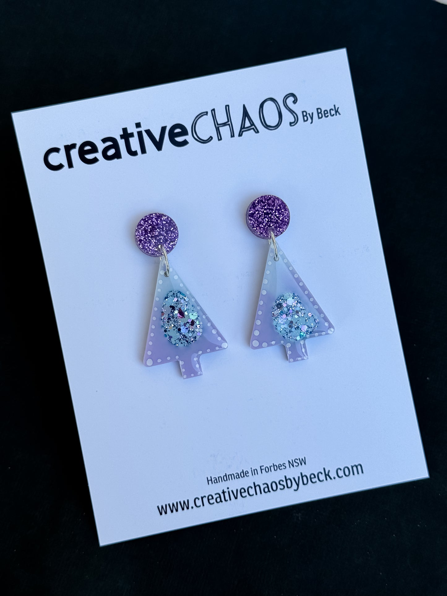 Resin Christmas Tree Dangle Earrings (29)