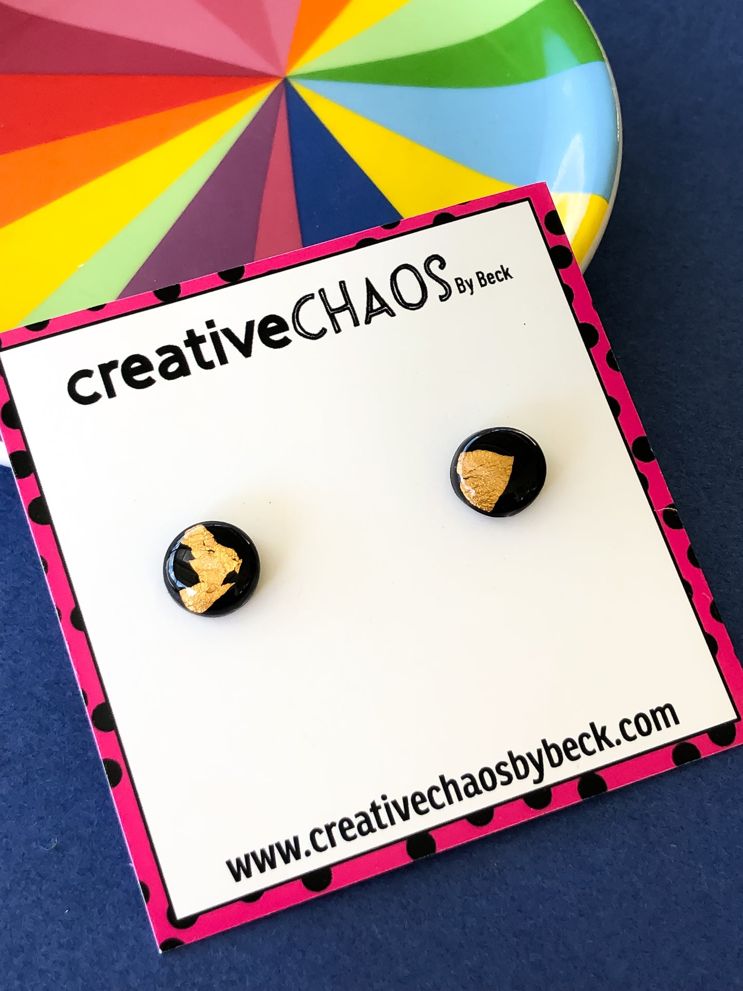 Clay + Foil Gloss Mini Stud Earrings (37)