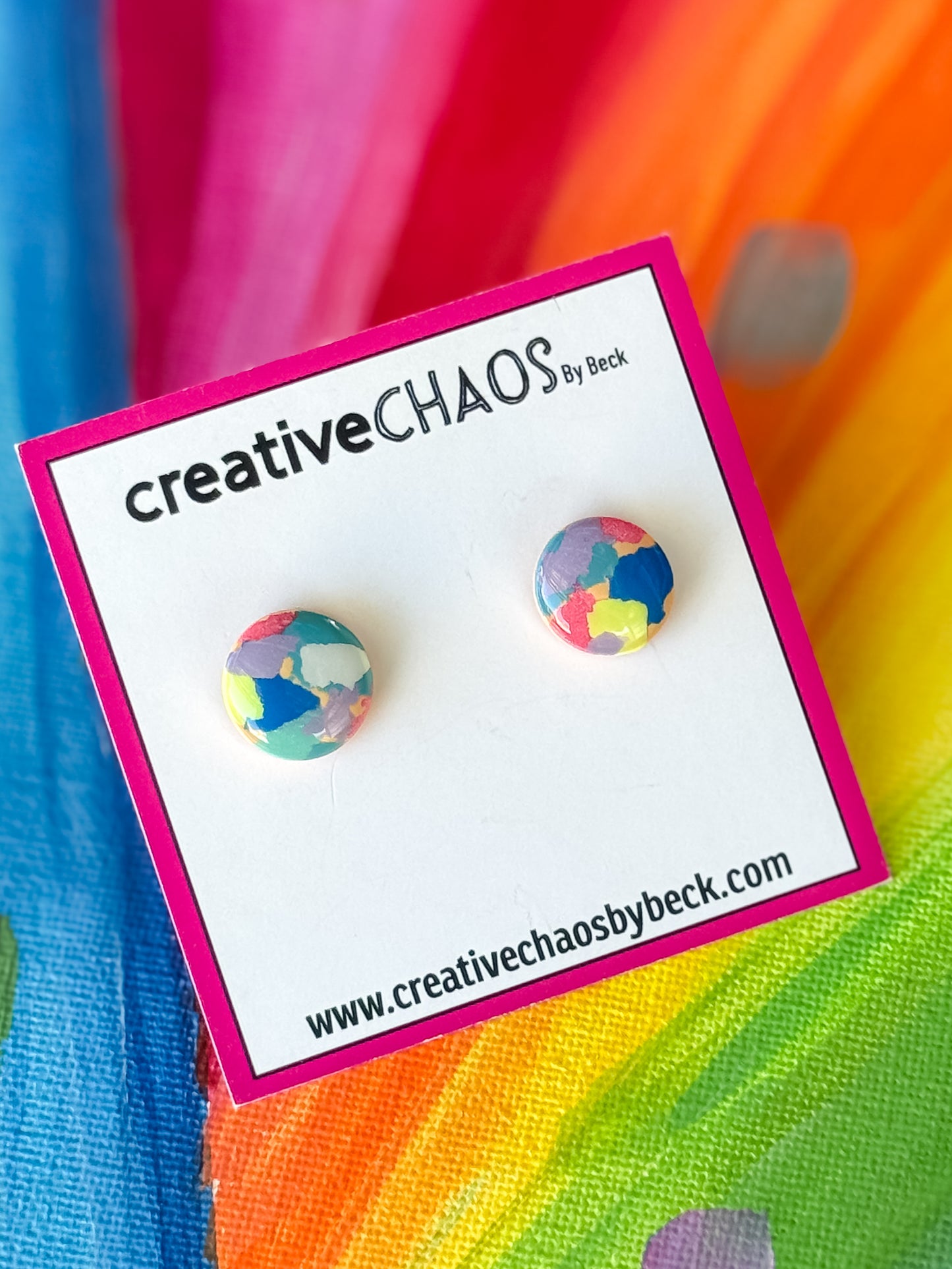 Gloss Clay Midi Stud Earrings