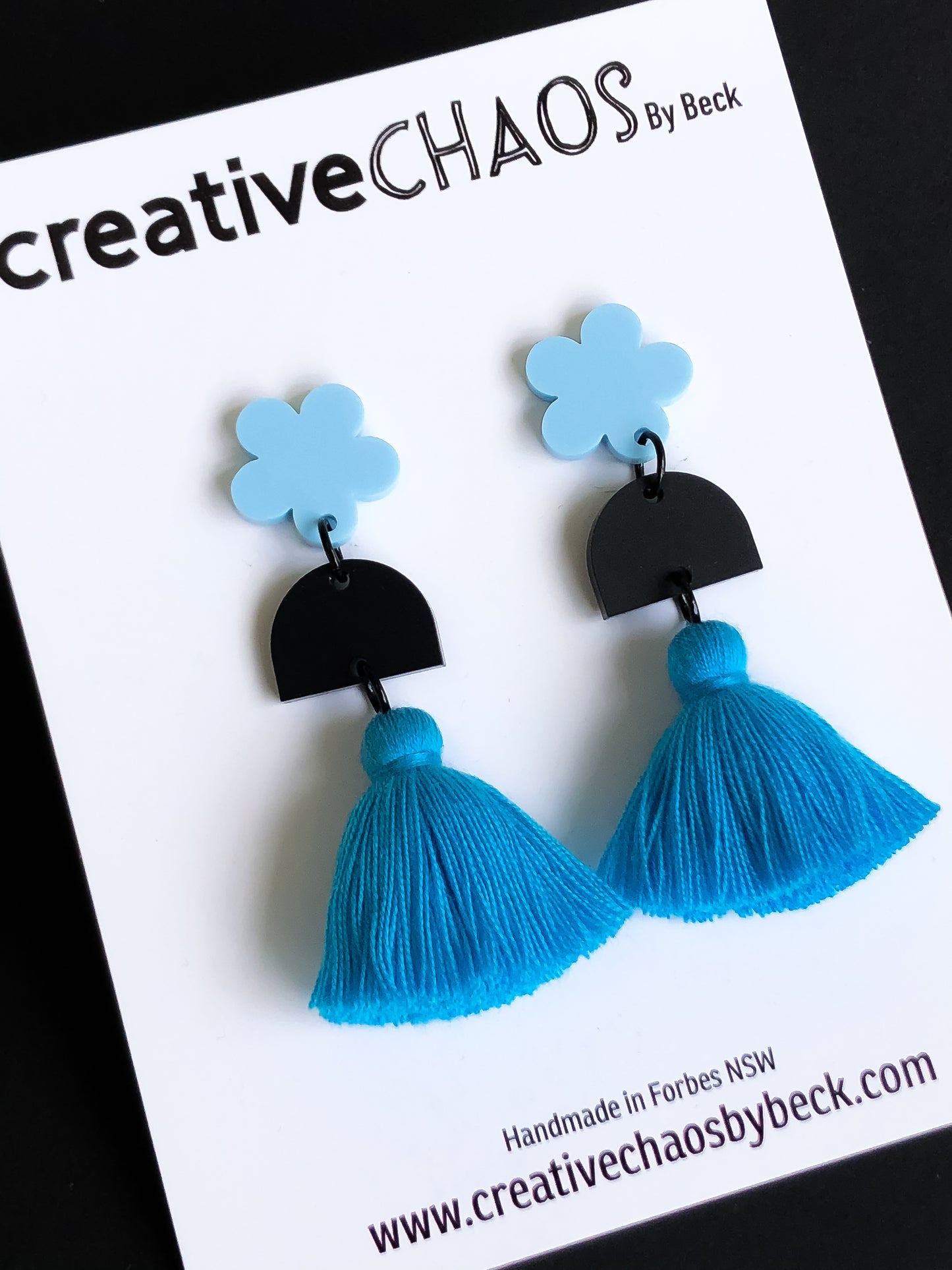 Tassel + Acrylic Statement Dangle