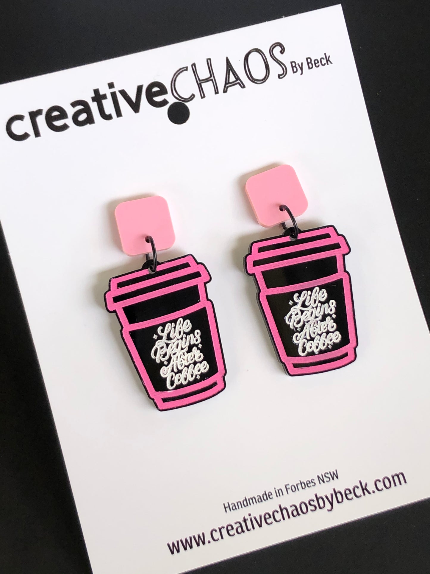 Chaos Acrylic Coffee Cup Dangle