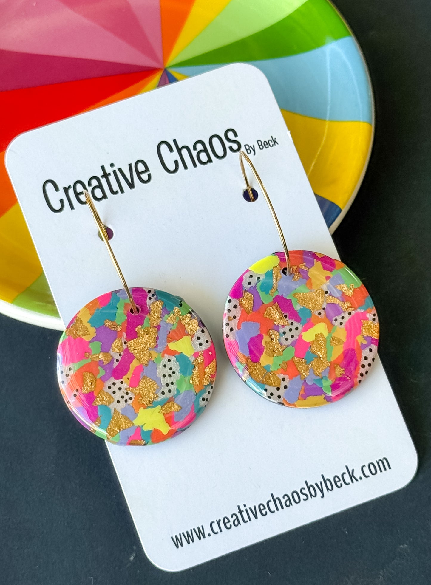Polymer Clay Hoop Dangle