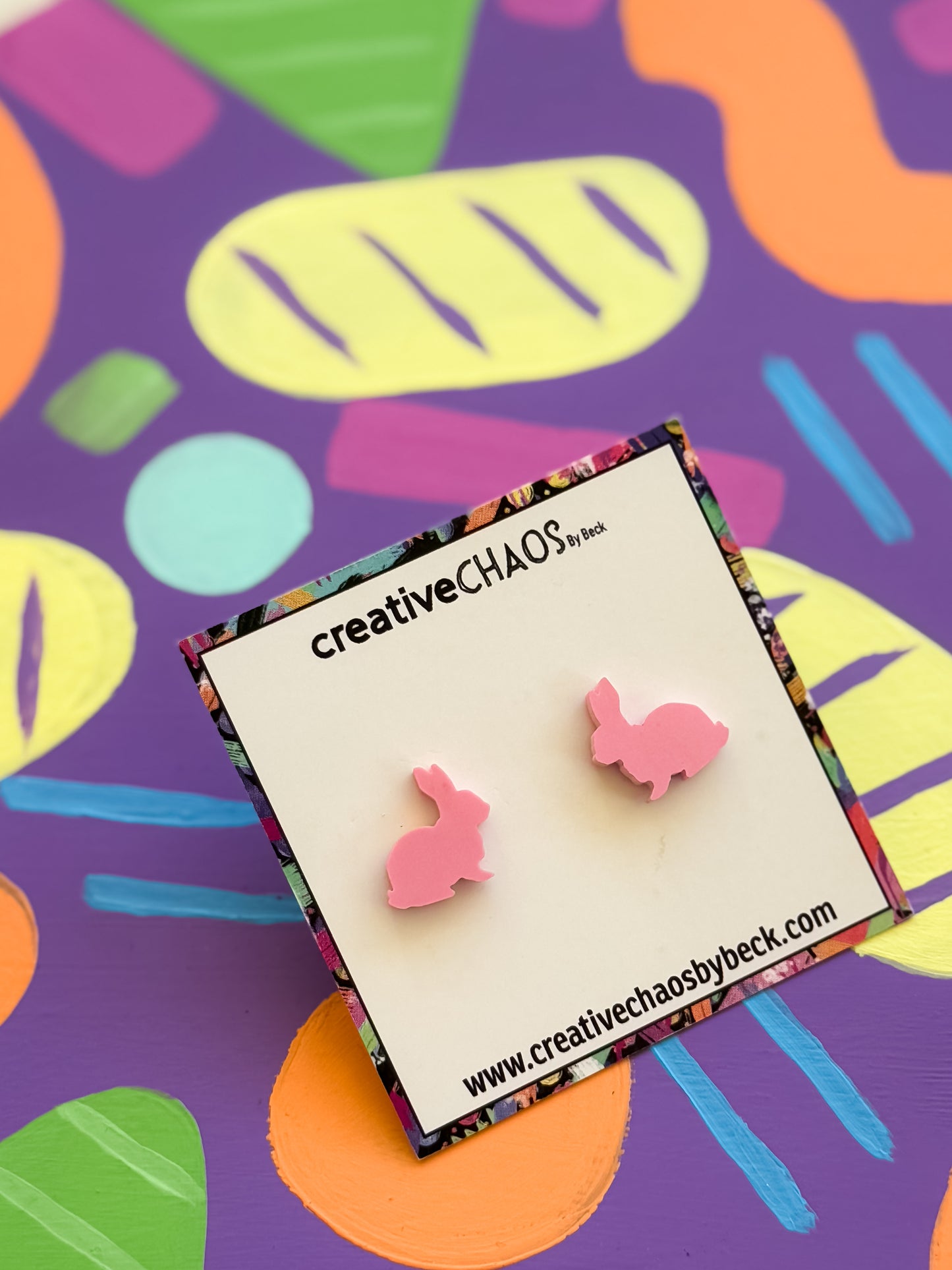 Acrylic Easter Bunny Studs (9)