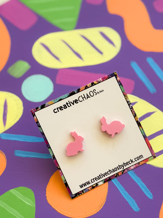 Acrylic Easter Bunny Studs (9)