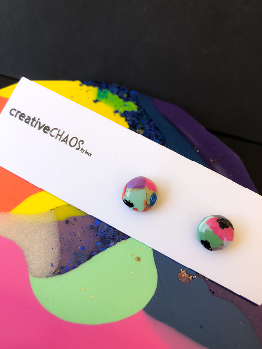 Gloss Clay Stud Earrings (2)