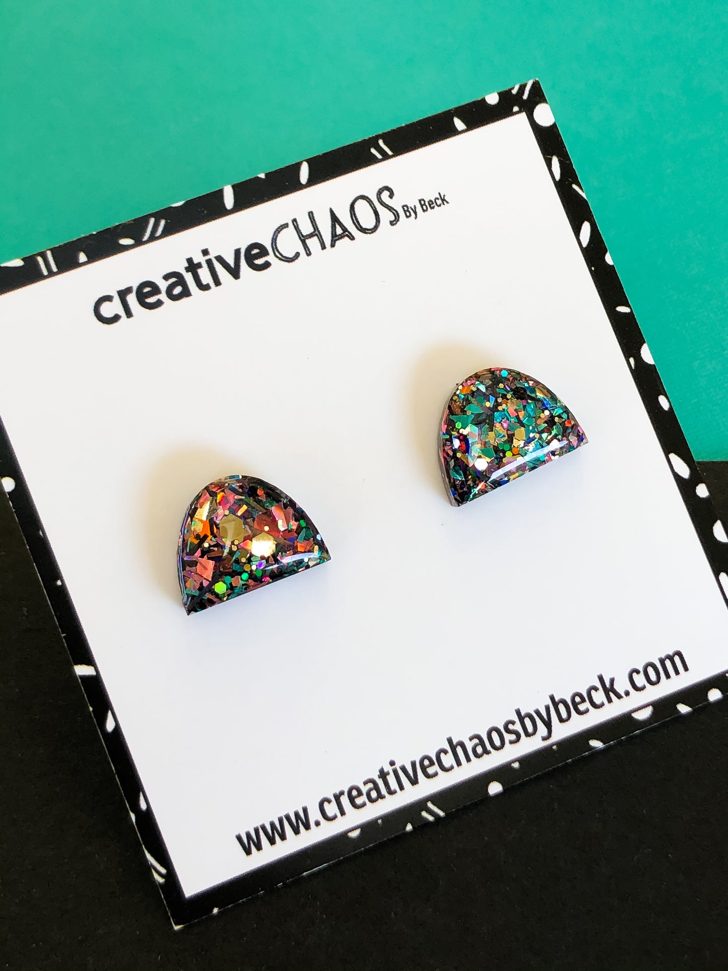 Multicoloured Glitter Midi Stud