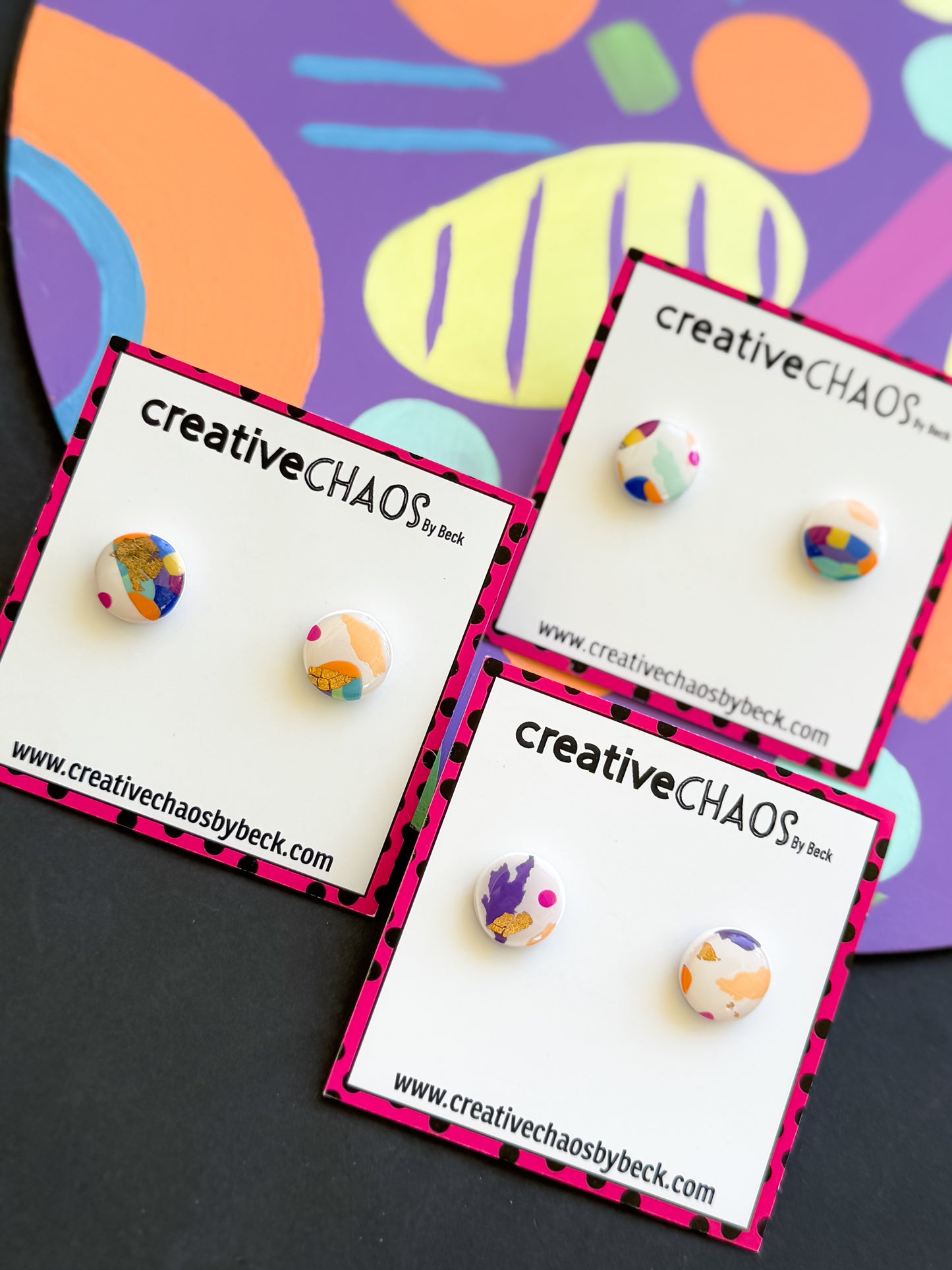 Clay Gloss Midi Stud Earrings (79)