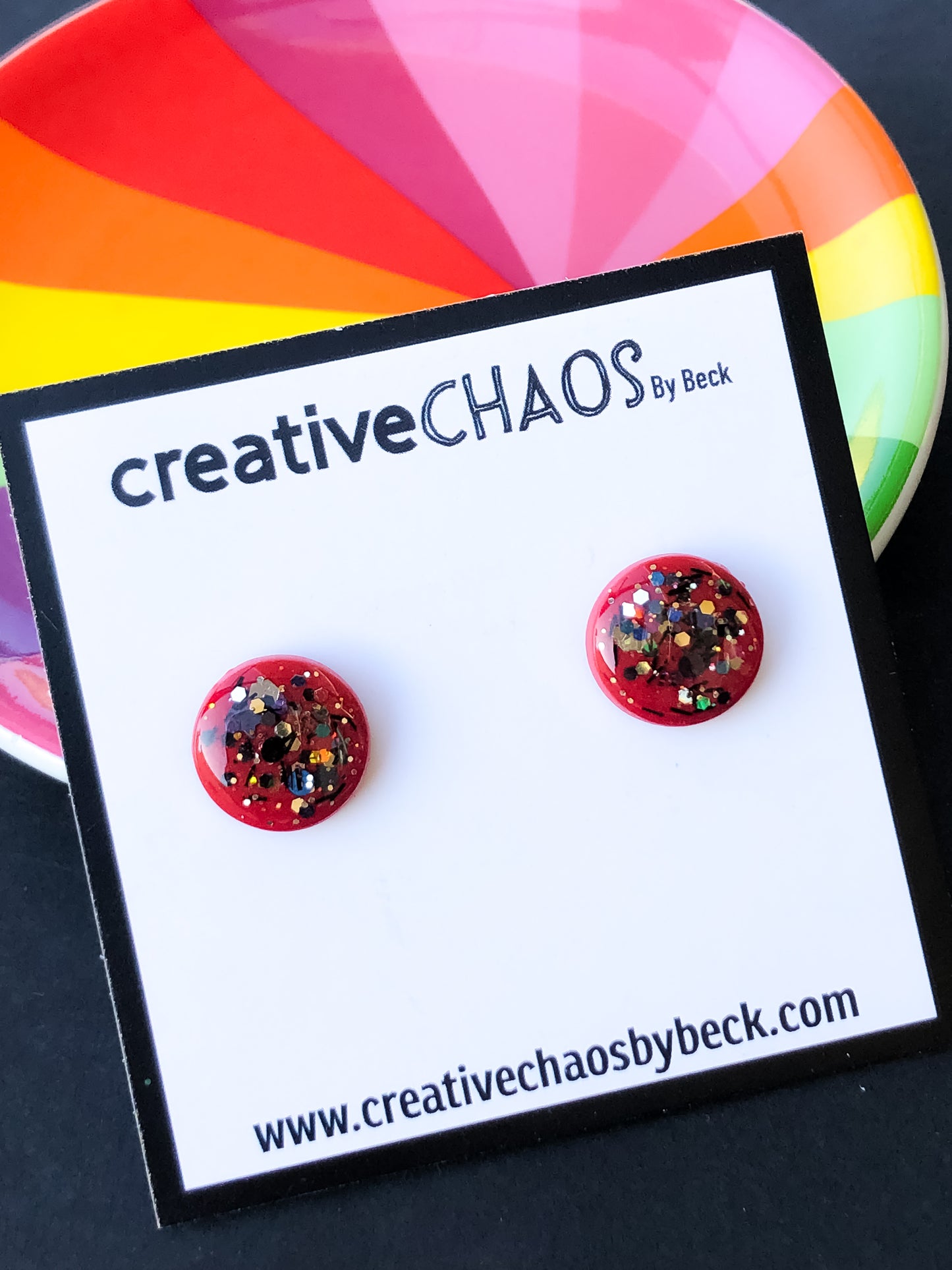 Gloss Clay Stud with Glitter Earrings (66)