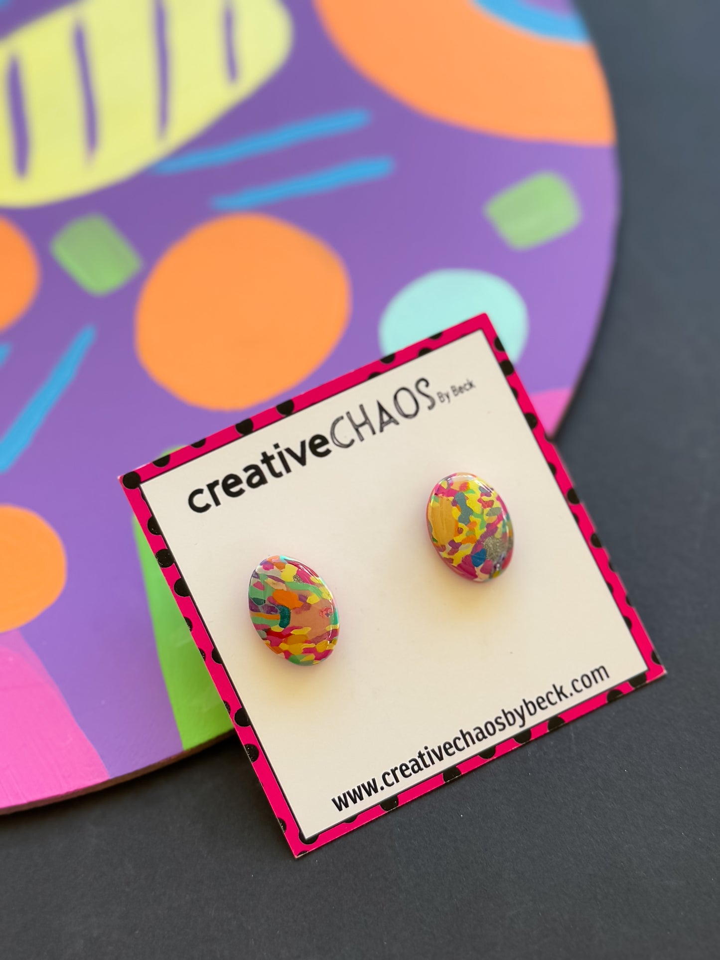 Handmade Polymer Clay Easter Egg Studs (7)