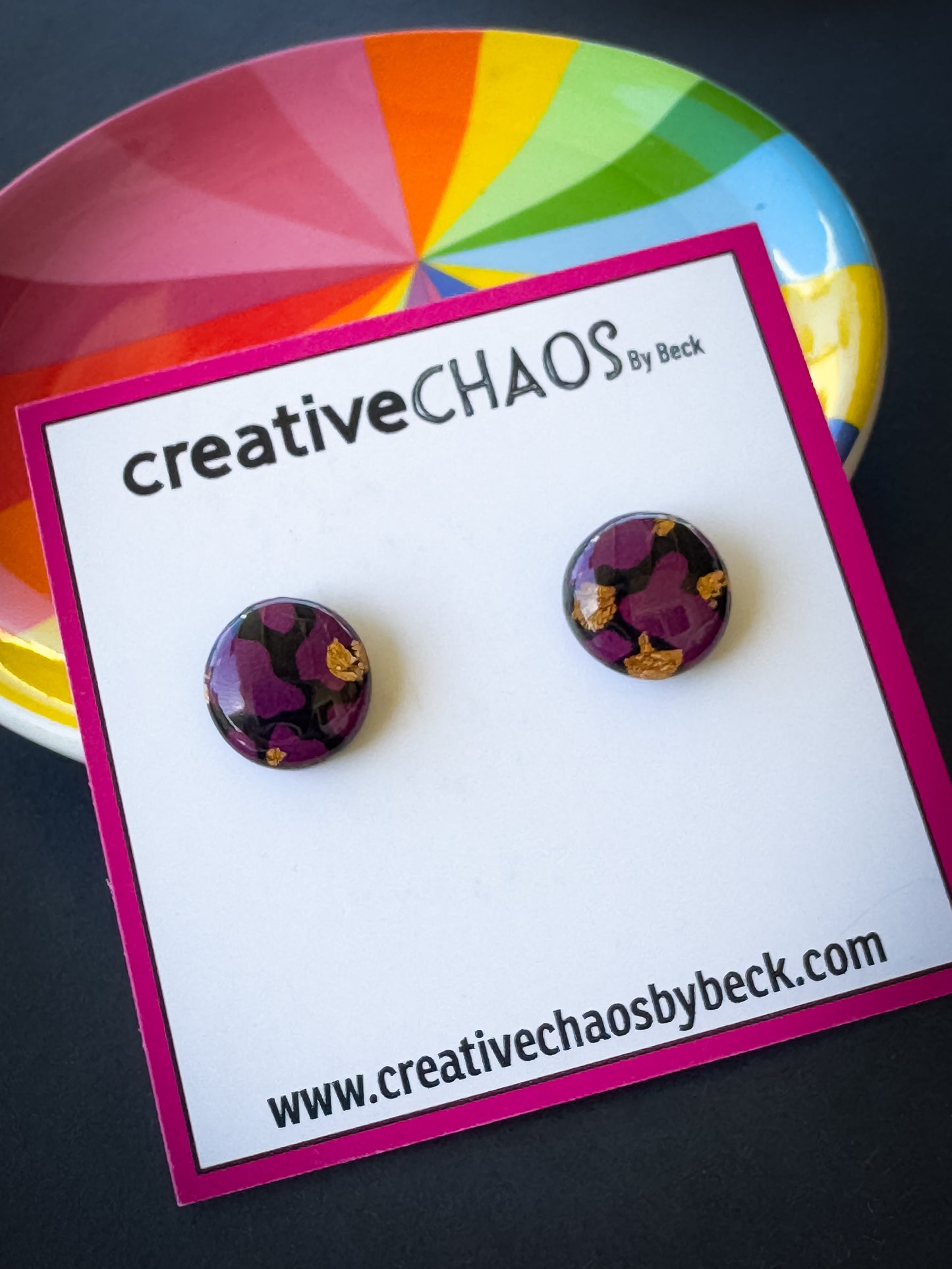 Clay + Foil Gloss Stud Earrings (52)