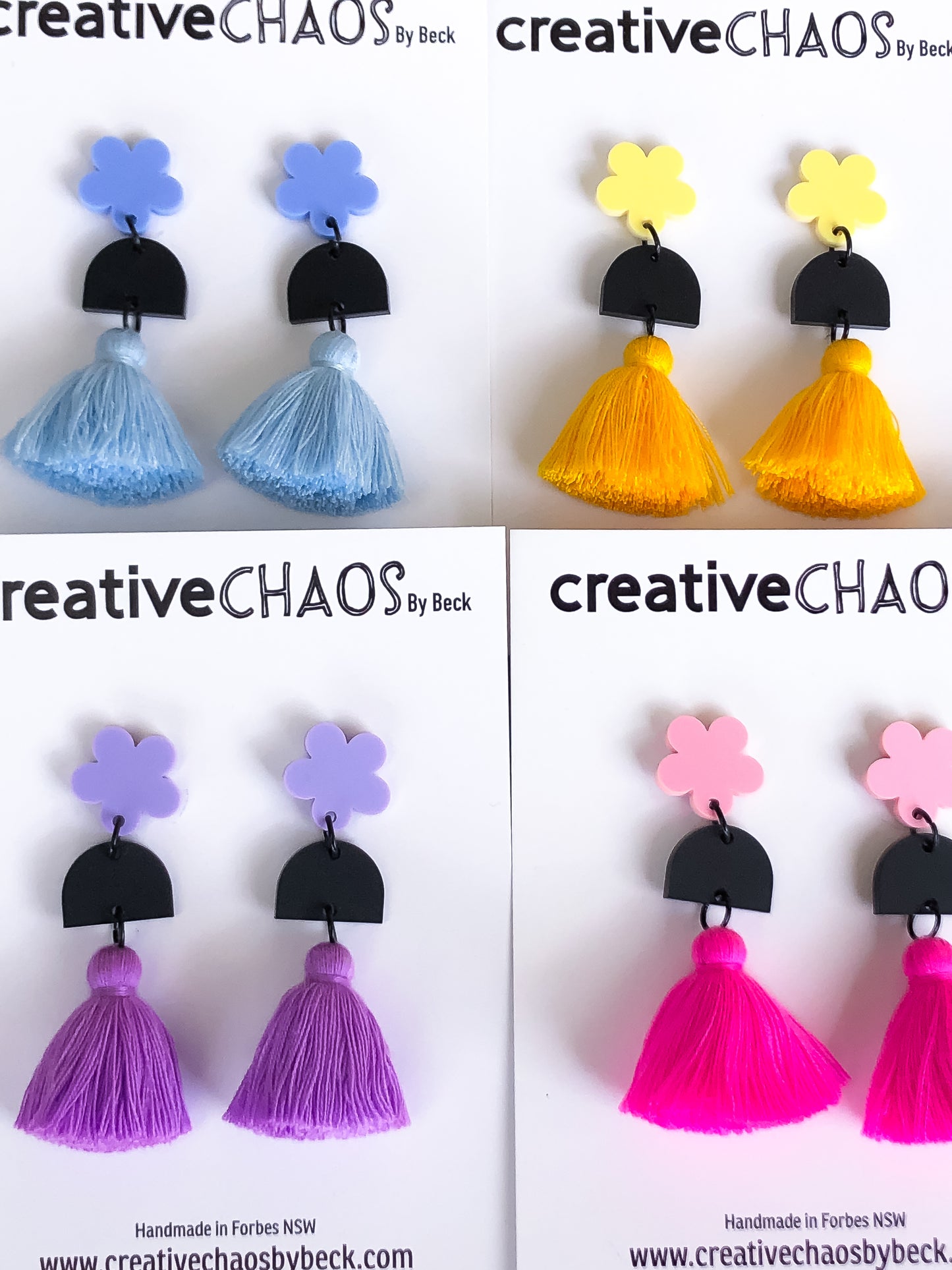 Tassel + Acrylic Statement Dangle
