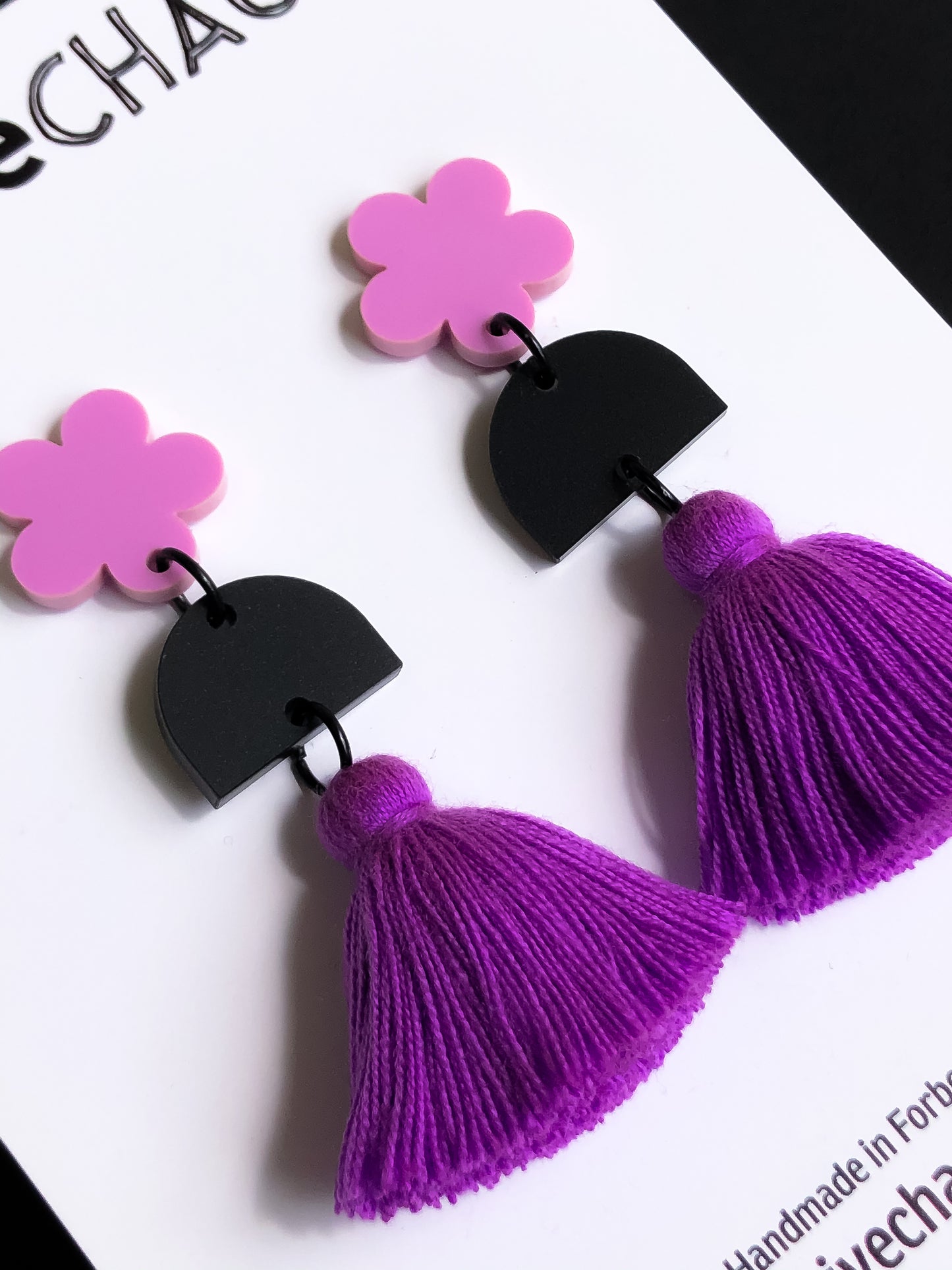 Tassel + Acrylic Statement Dangle