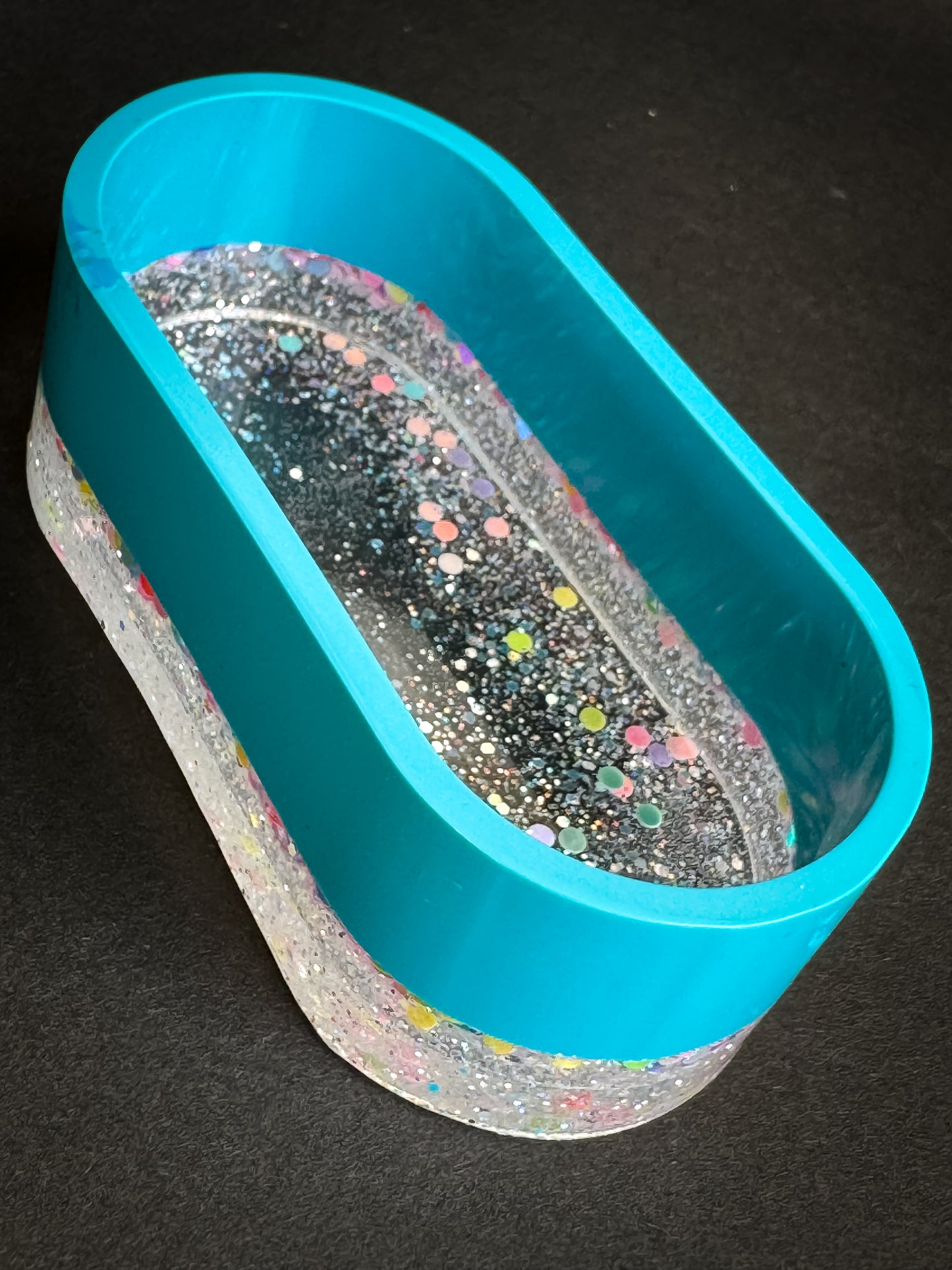 Mini Resin Trinket Dish: Colourful Glitter Delight ✨