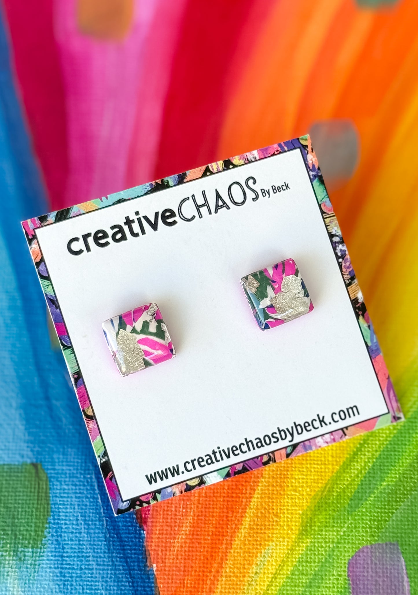Gloss Clay Midi Stud Earrings