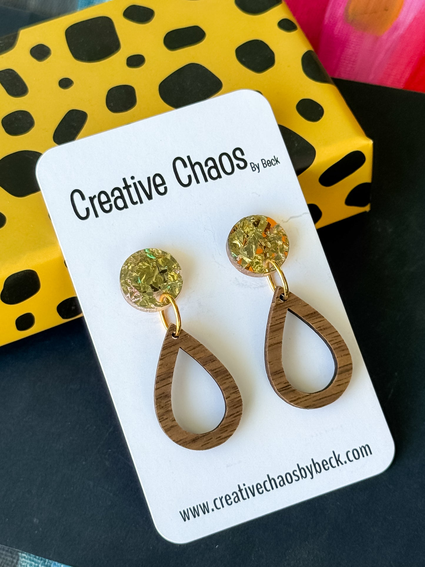 Timber and Chunky Glitter Acrylic Dangles