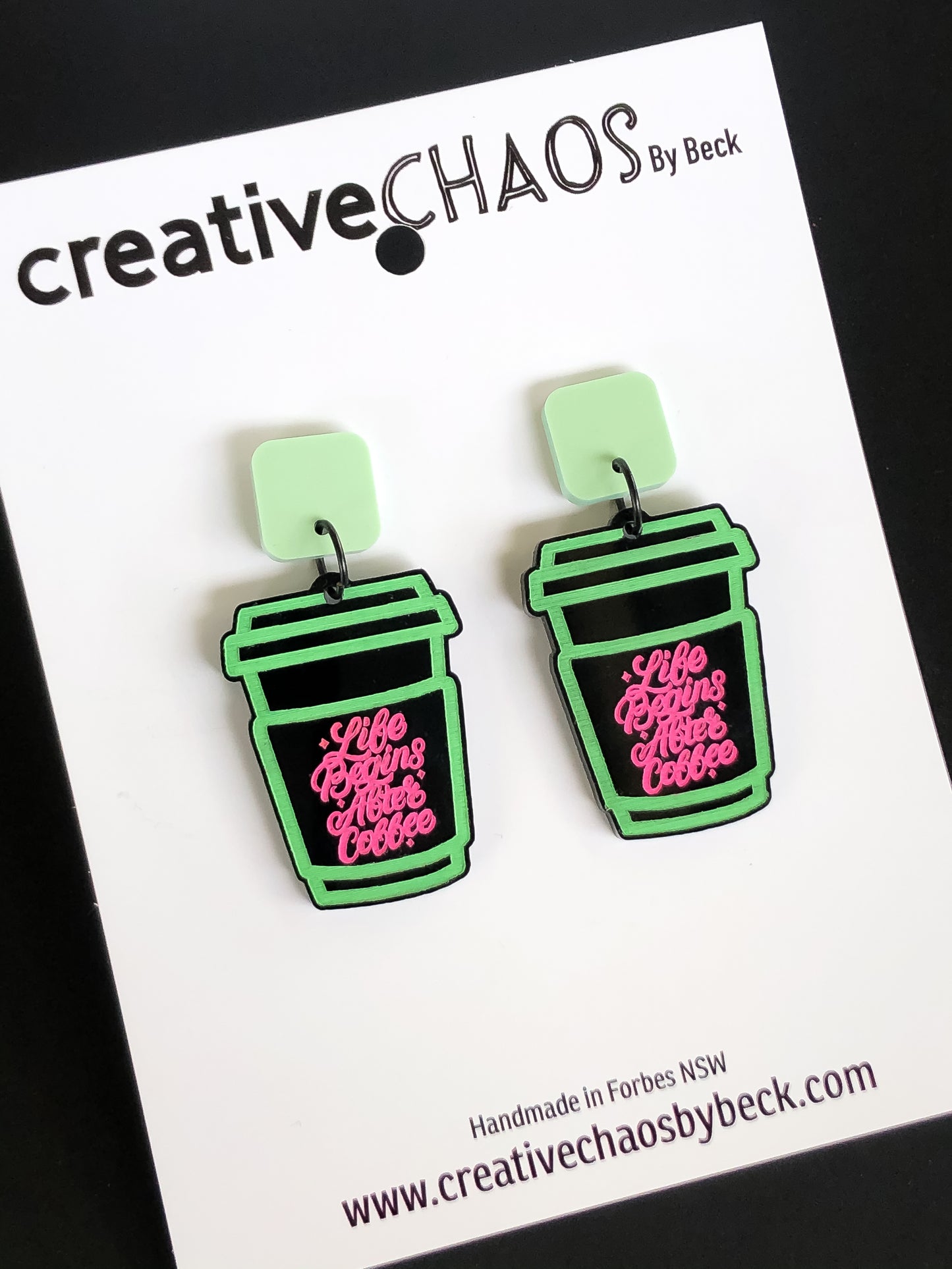 Chaos Acrylic Coffee Cup Dangle