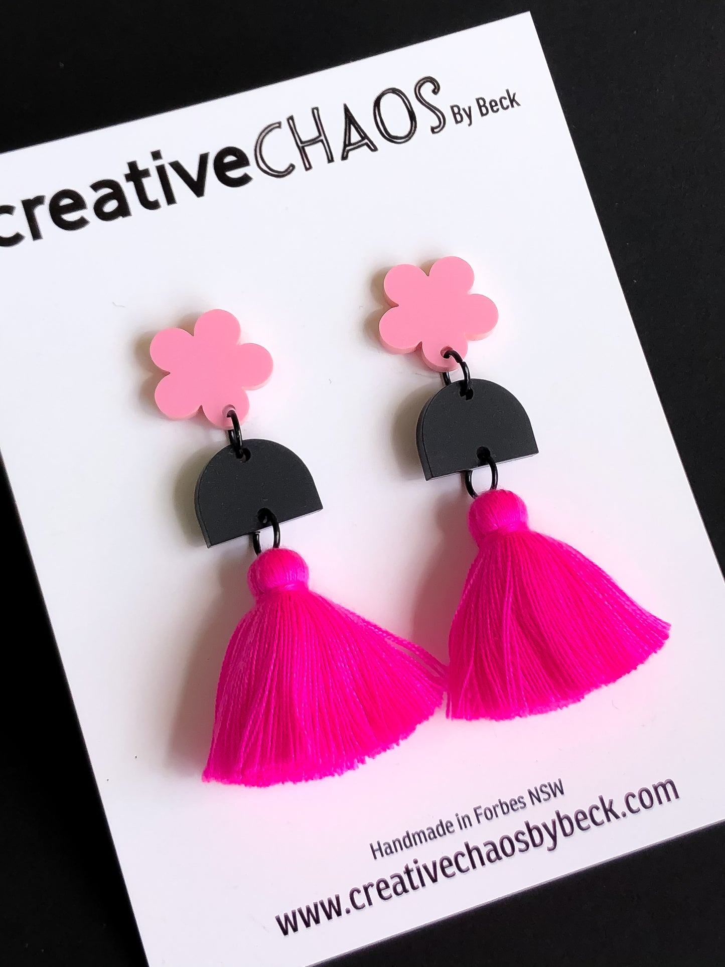 Tassel + Acrylic Statement Dangle