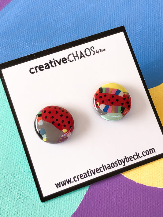 Gloss Clay Stud Earrings (37)