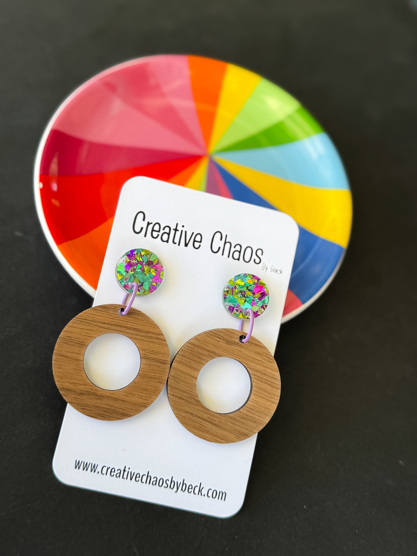 Timber and Chunky Glitter Acrylic Dangles