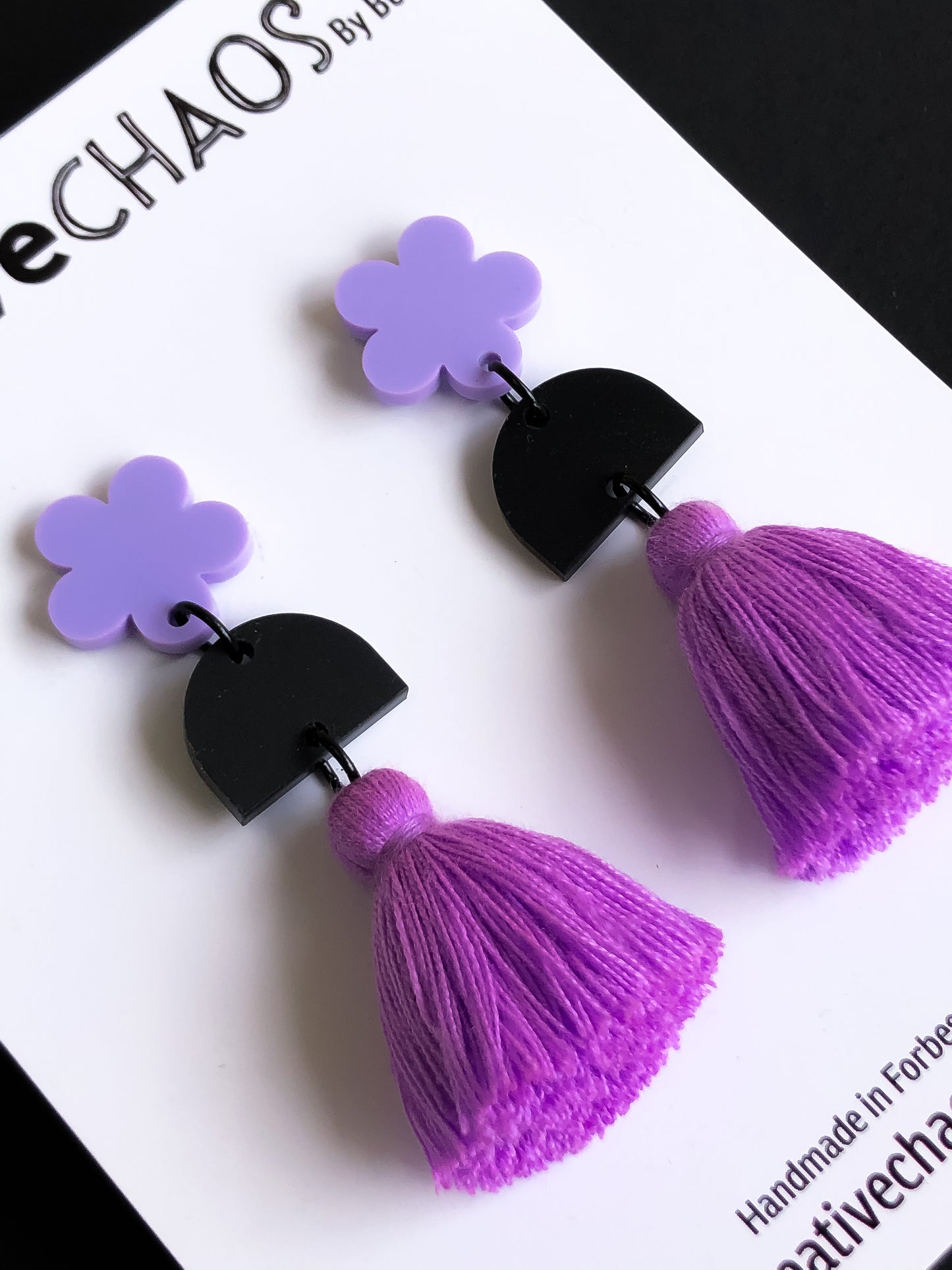 Tassel + Acrylic Statement Dangle