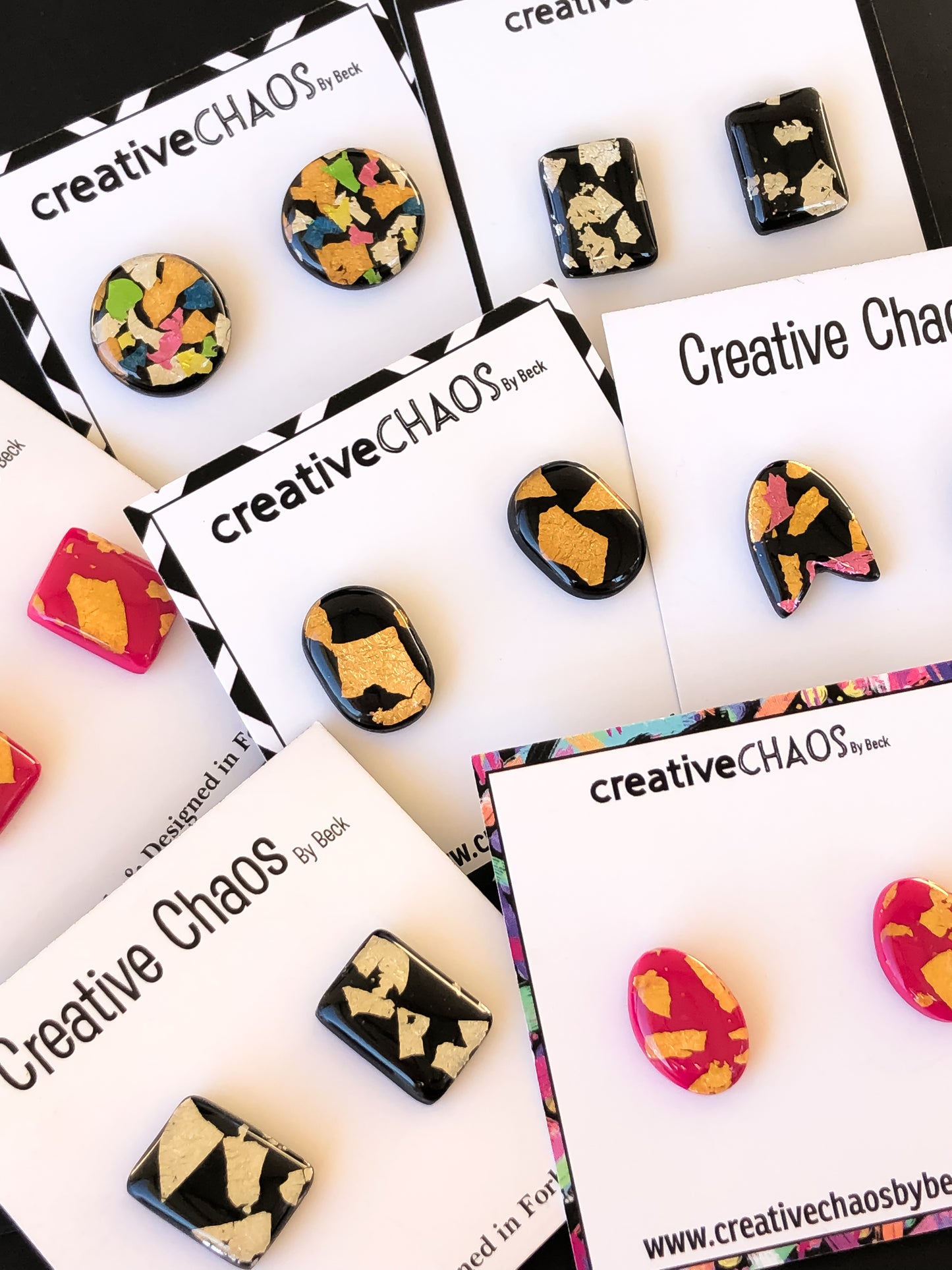Clay + Foil Gloss Mini Stud Earrings (37)