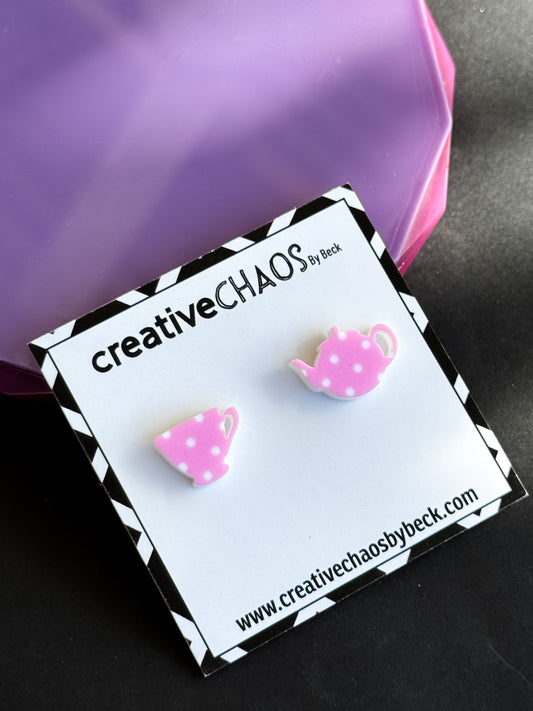 Tea Cup and Tea Pot (Pink)