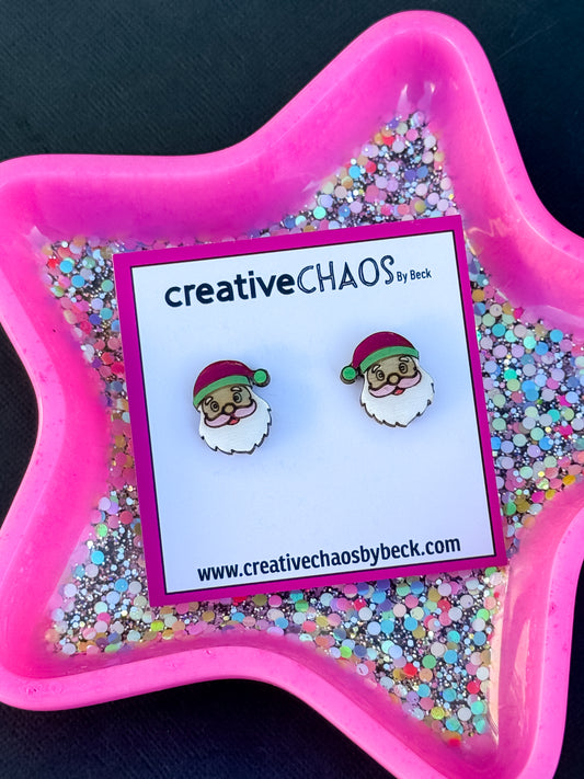 Hand-Painted Santa Stud Earrings (41)