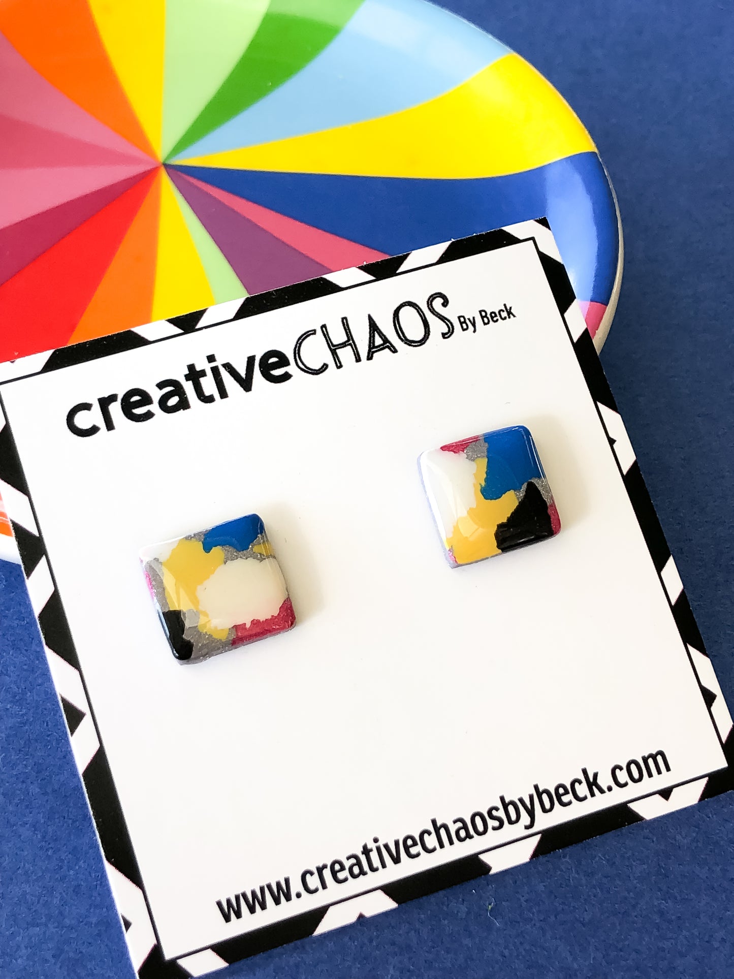 Gloss Square Clay Stud Earrings (37)